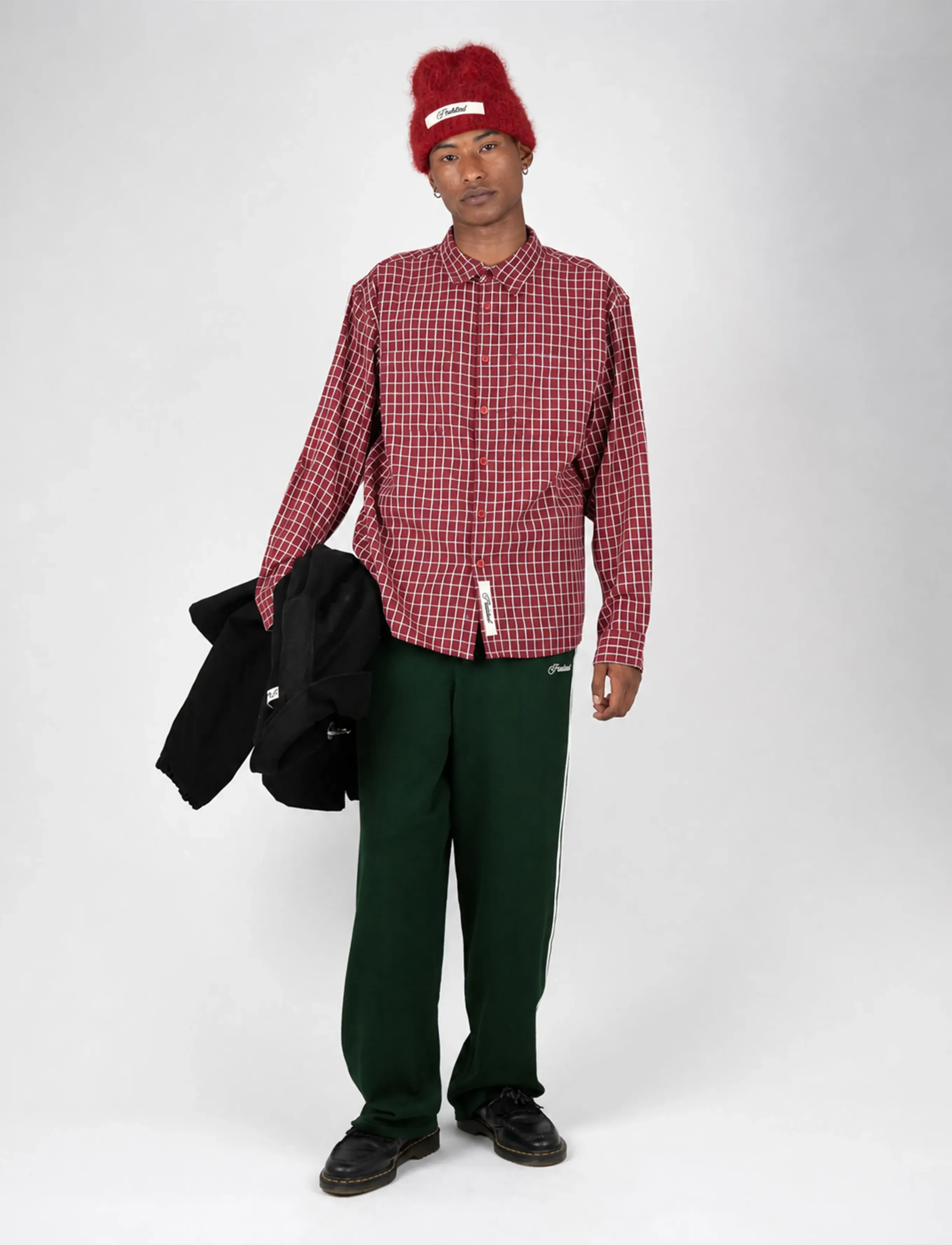 Prohibited - Varsity Knitted Trackpants - casual trousers - dark green - 3