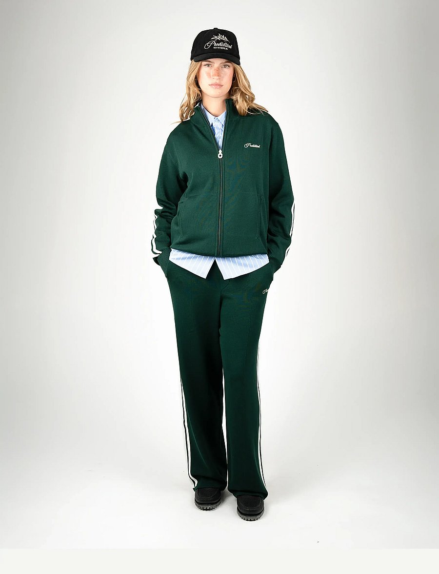 Prohibited - Varsity Knitted Trackpants - casual bukser - dark green - 5
