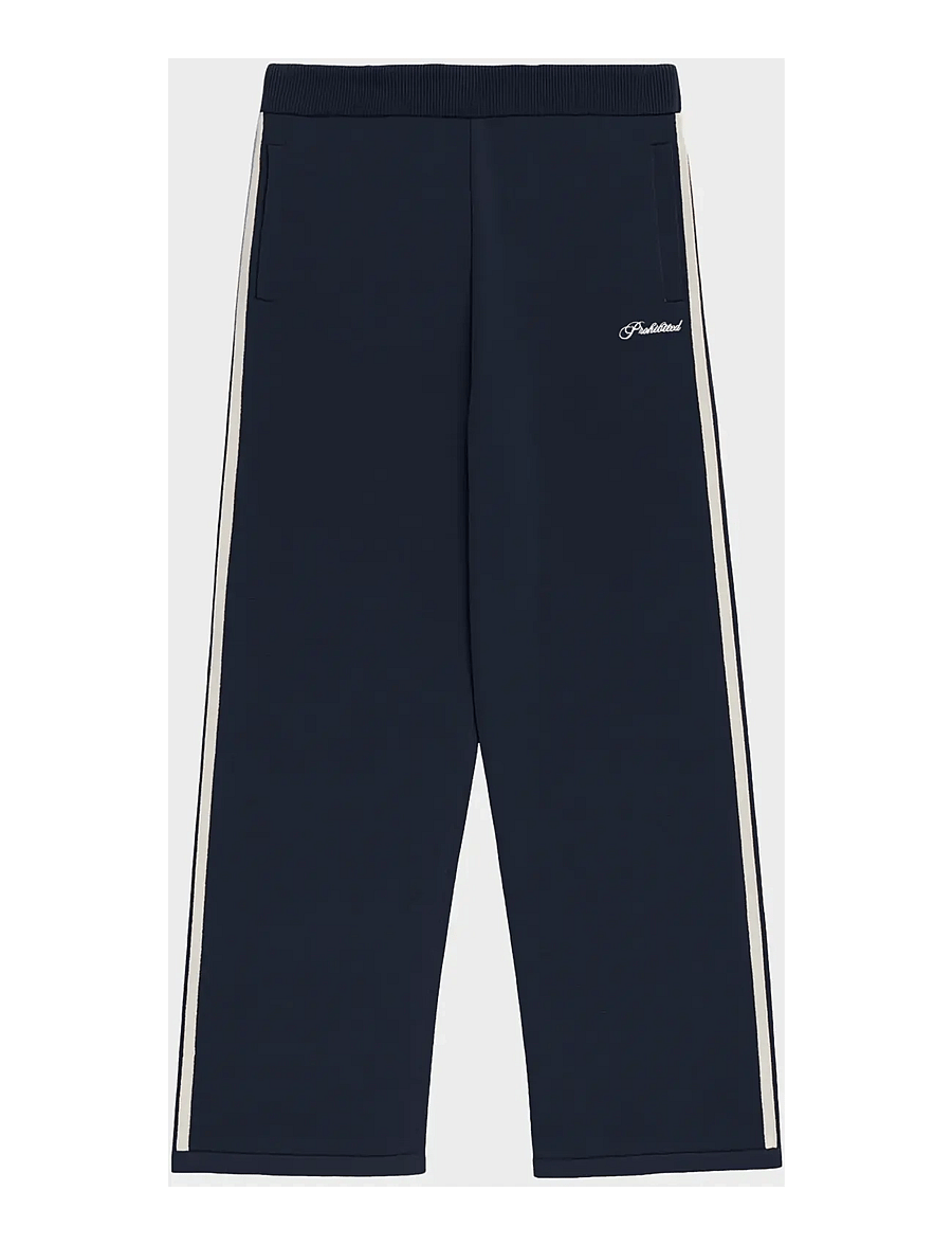 Prohibited - Varsity Knitted Trackpants - freizeithosen - navy - 1