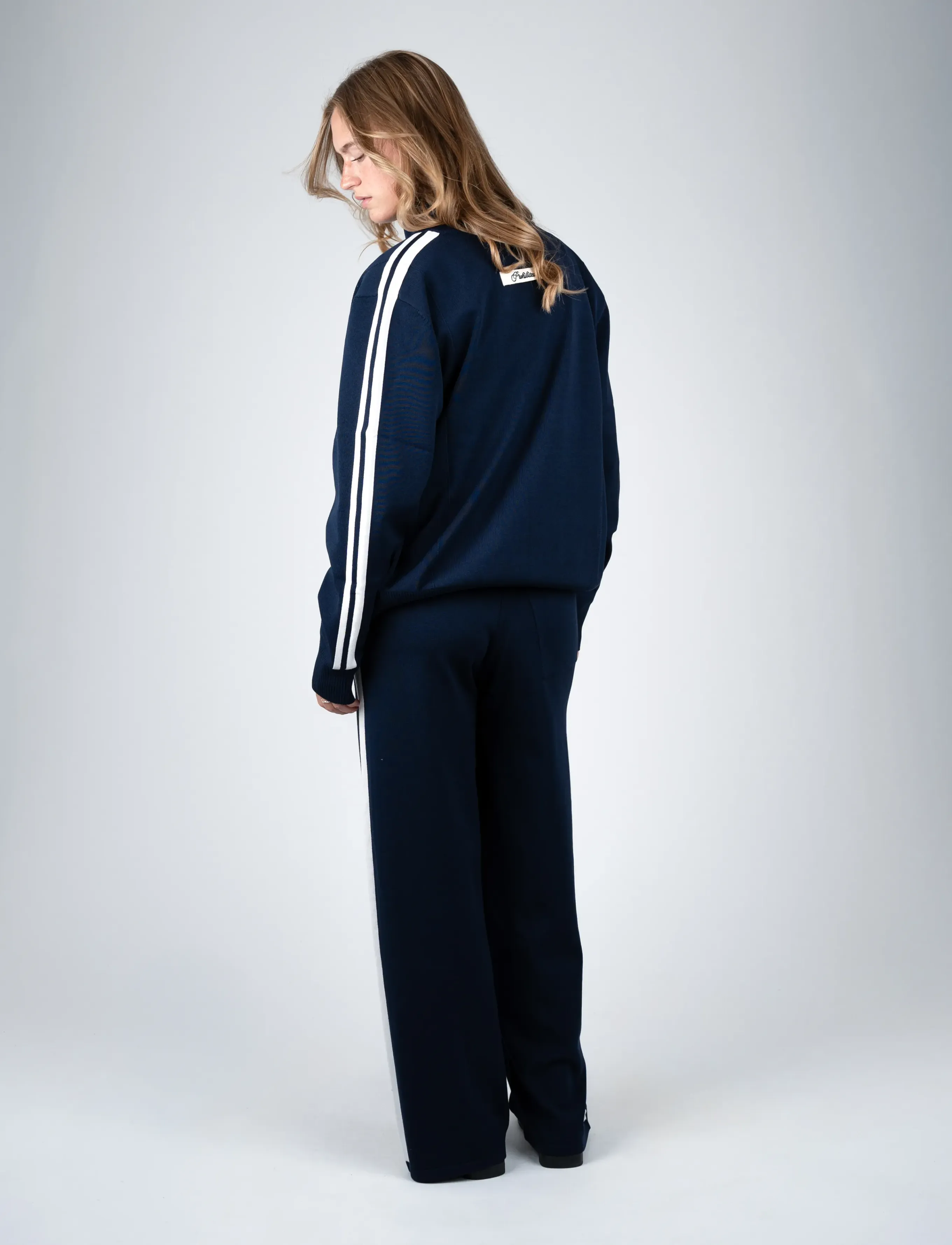 Prohibited - Varsity Knitted Trackpants - freizeithosen - navy - 5
