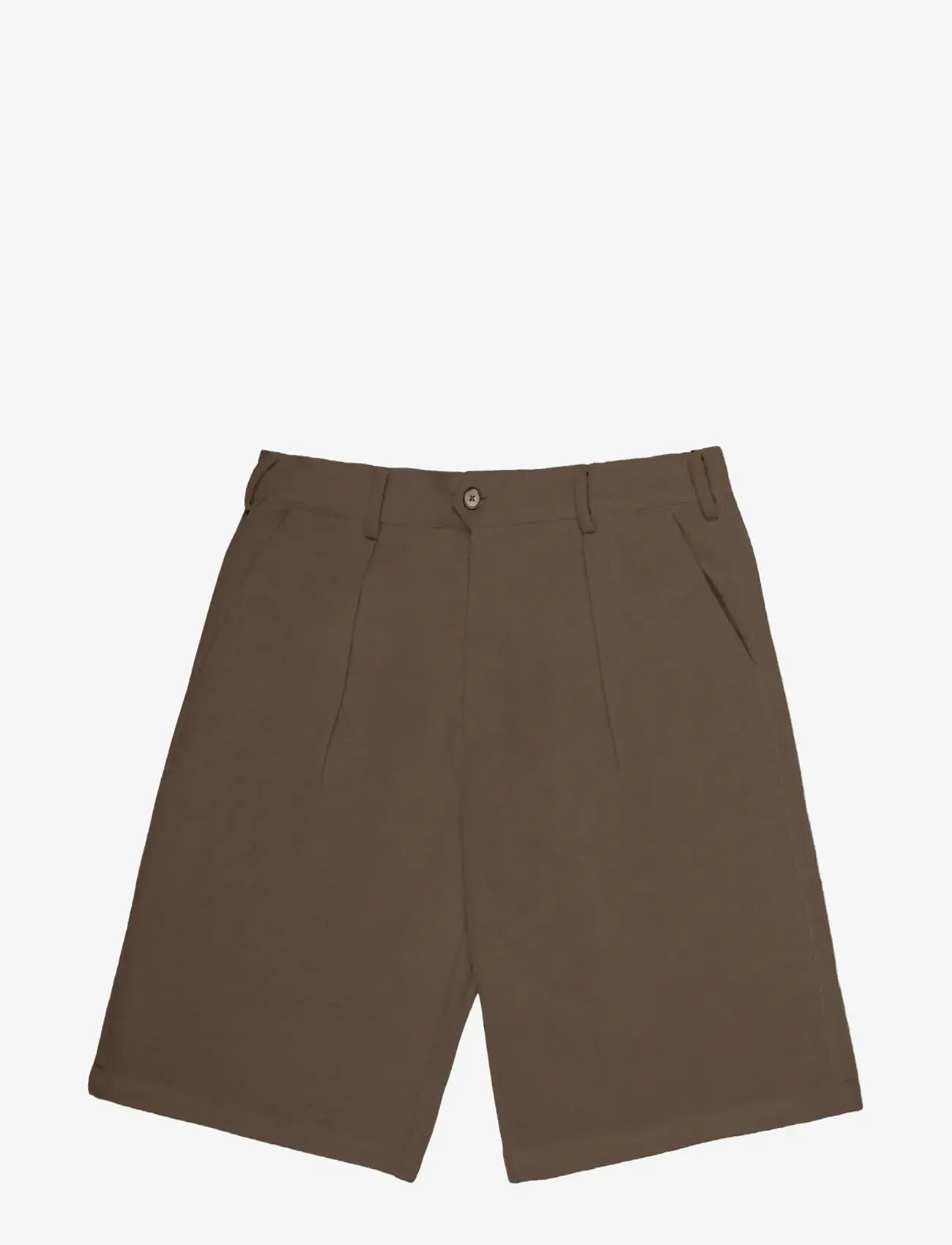 Prohibited - Podium Double Pleated Shorts Brown - casual shorts - brown - 1