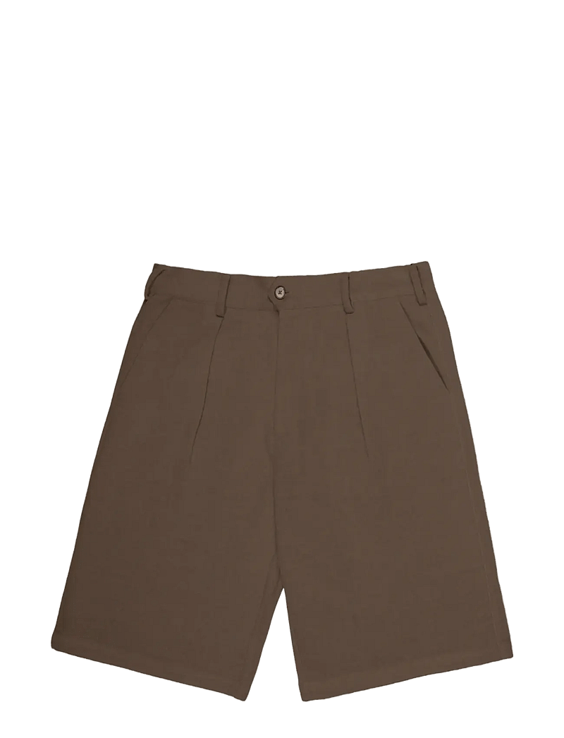 Prohibited - Podium Double Pleated Shorts Brown - casual shorts - brown - 1