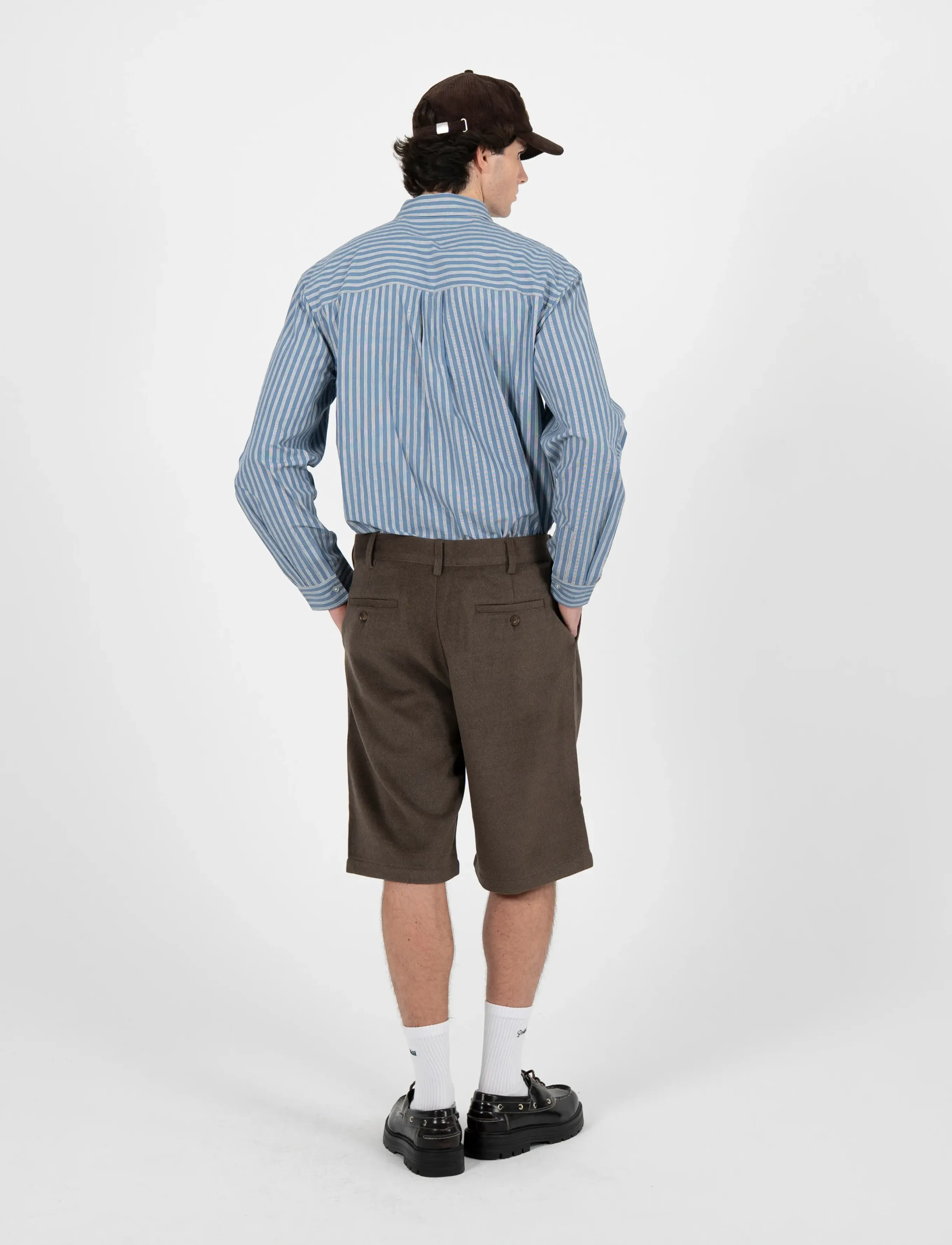 Prohibited - Podium Double Pleated Shorts Brown - lühikesed vabaajapüksid - brown - 2