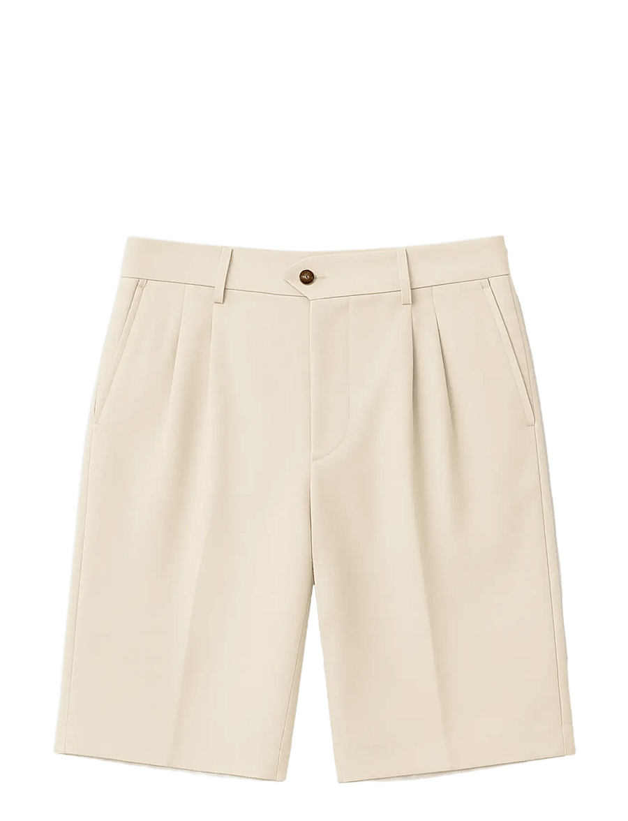 Prohibited - Newport Pleated Shorts - chinos shorts - cream - 1