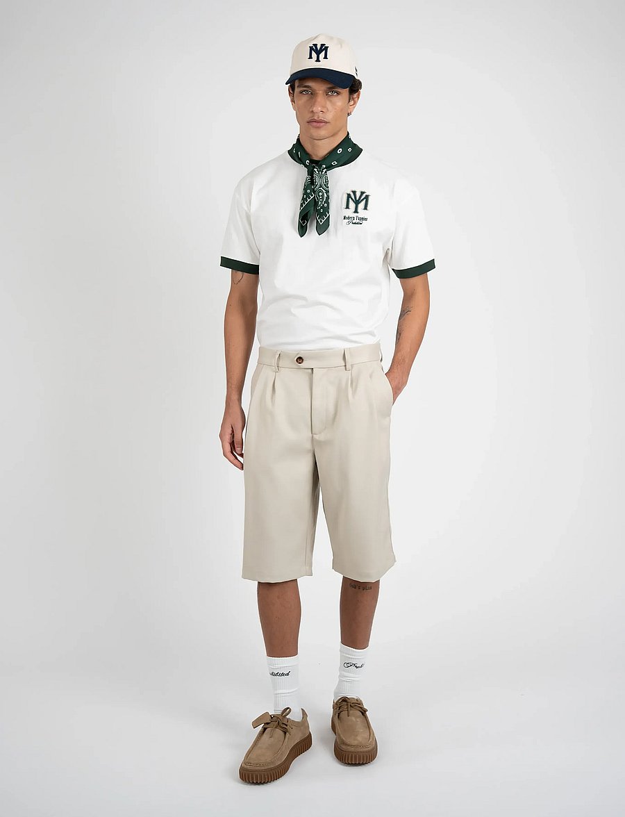 Prohibited - Newport Pleated Shorts - chinos shorts - cream - 0