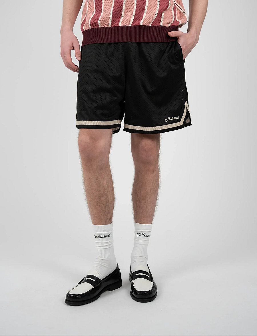 Prohibited - Mesh Basketball Shorts - treenishortsit - black - 2