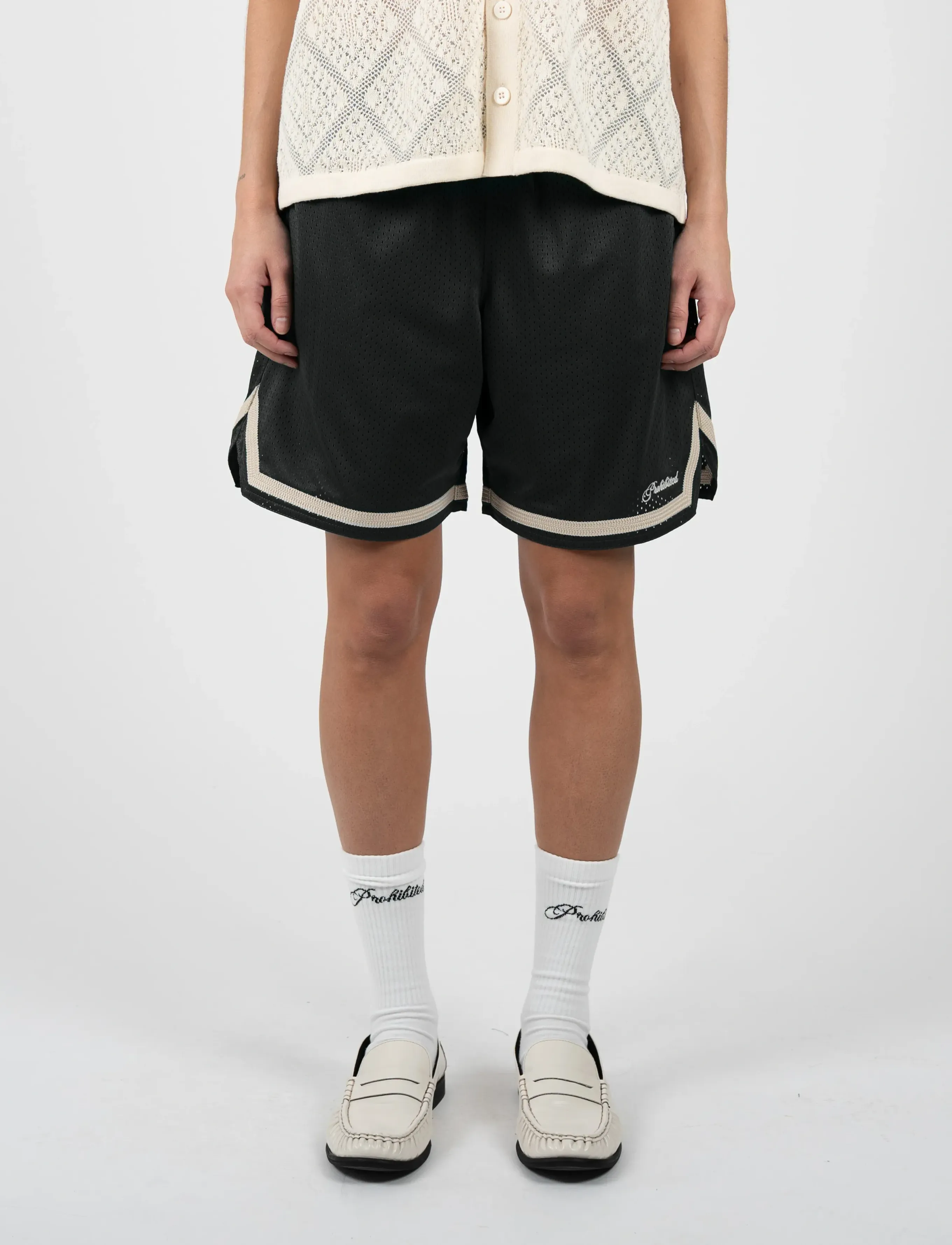 Prohibited - Mesh Basketball Shorts - treenishortsit - black - 5