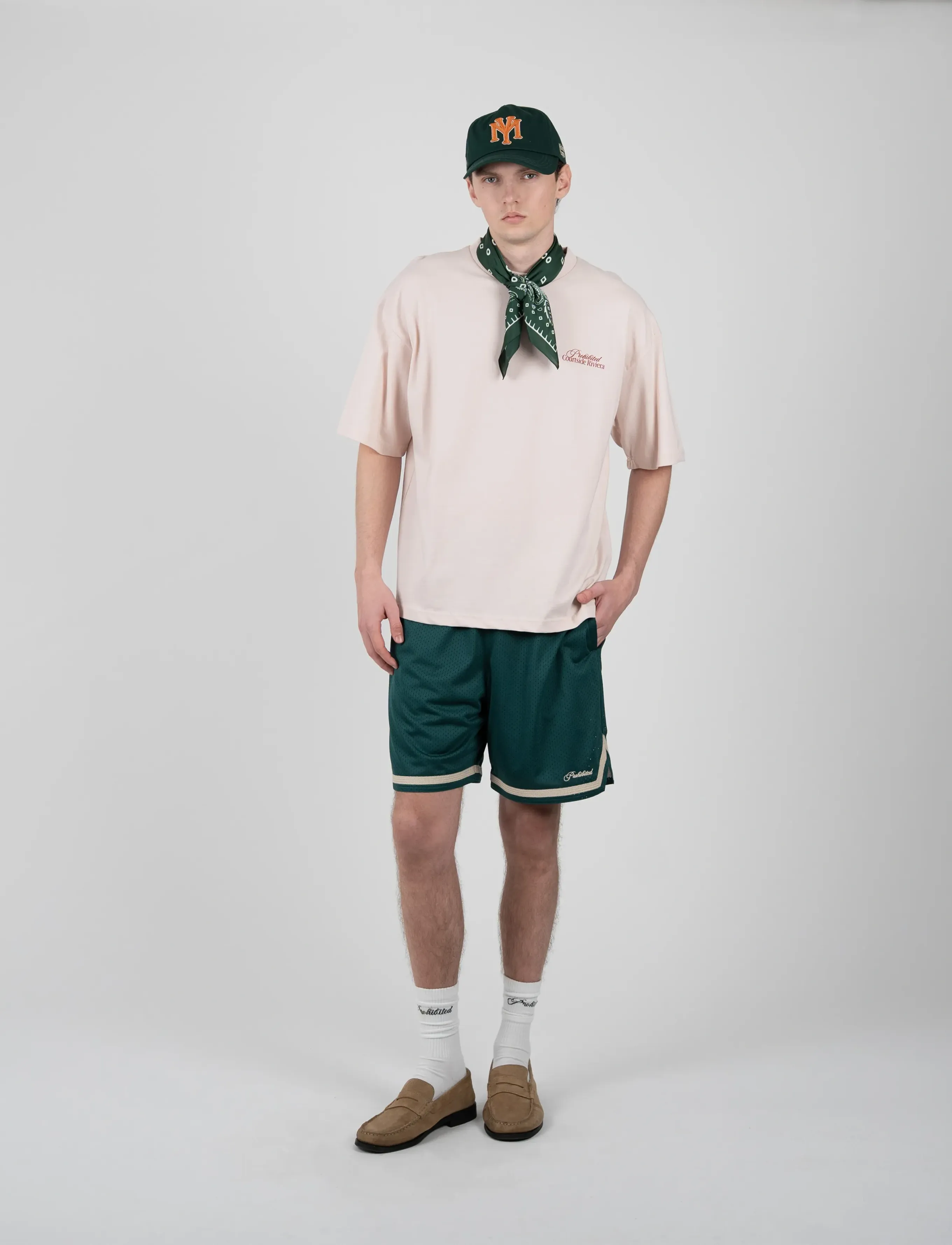 Prohibited Mesh Basketball Shorts, M x 46, Green, Sport Shorts > Sport Training Shorts, Herre