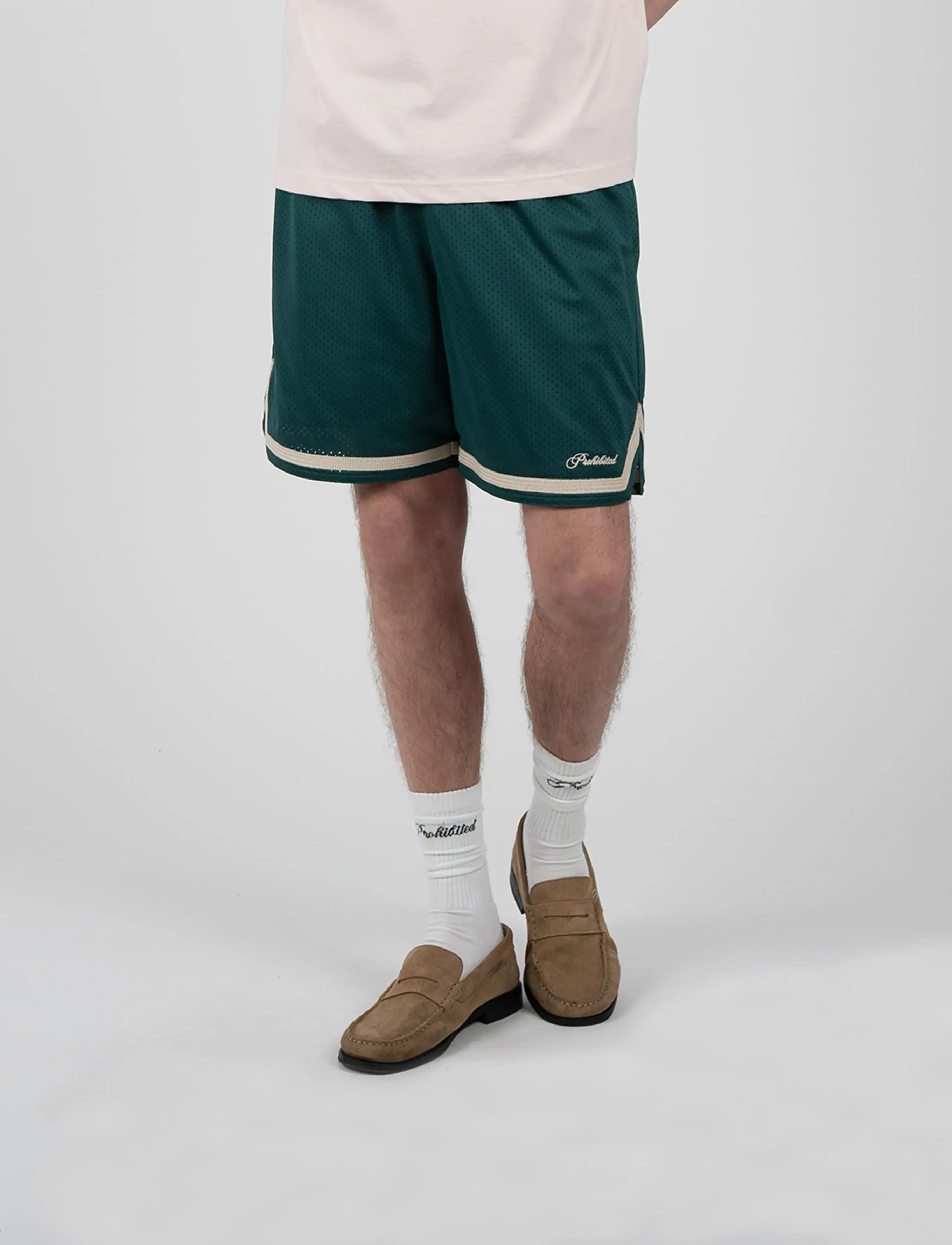 Prohibited - Mesh Basketball Shorts - træningsshorts - green - 2