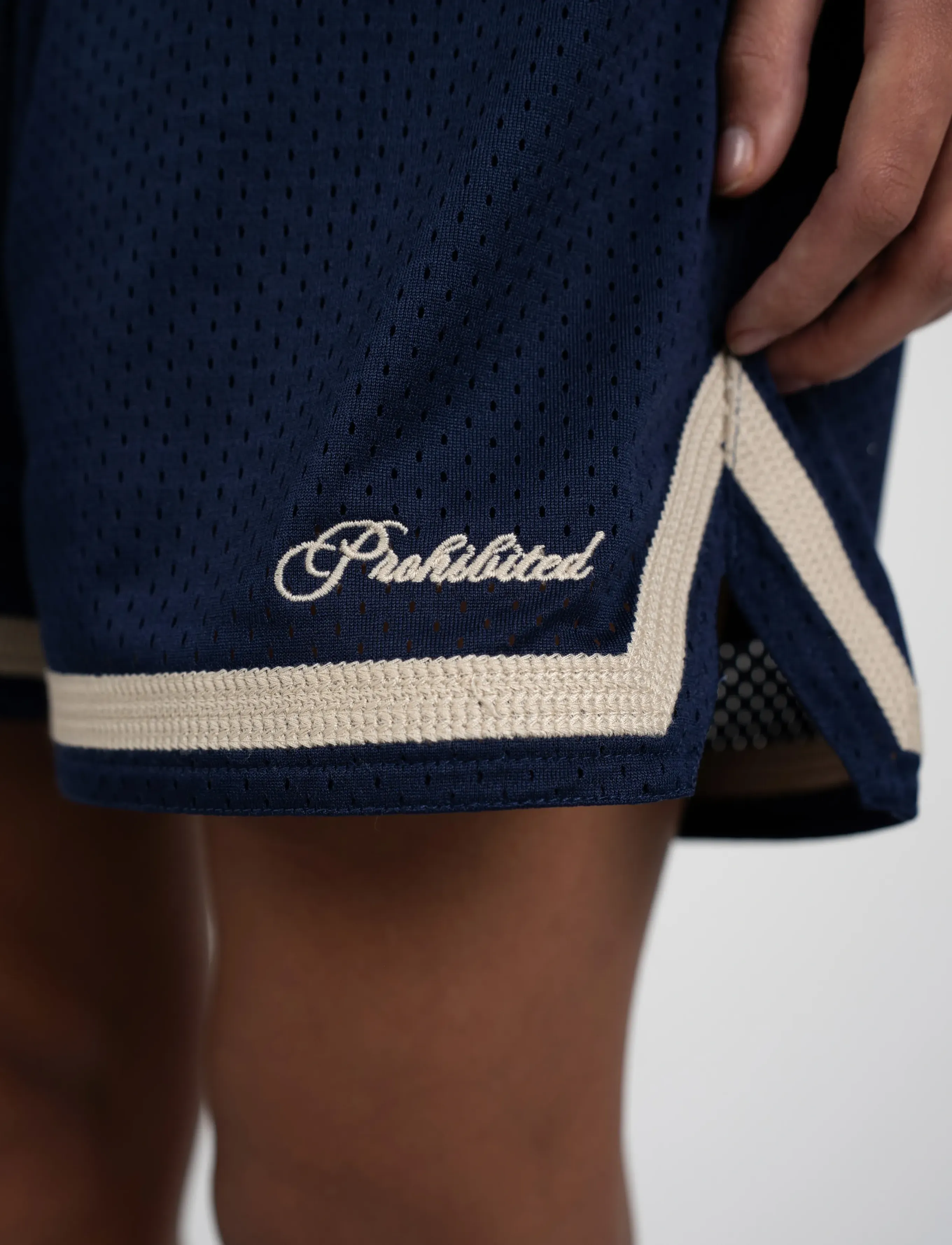 Prohibited Mesh Basketball Shorts - Riided - NAVY / navy