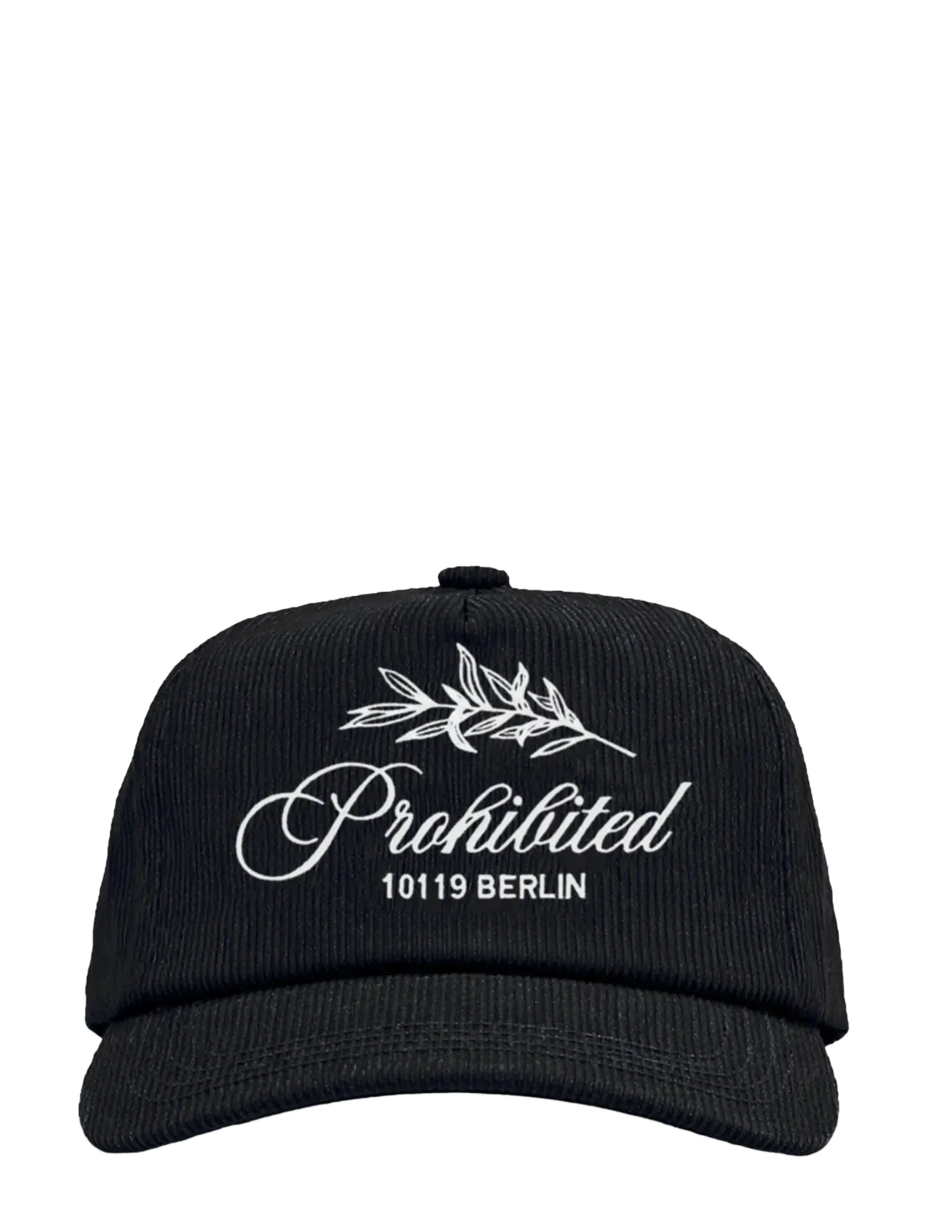 Prohibited - Leaf Corduroy Cap - schirmmützen - black - 1