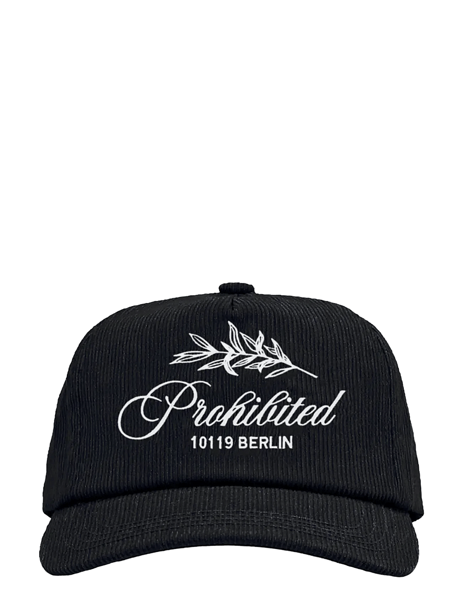 Prohibited - Leaf Corduroy Cap - schirmmützen - black - 1