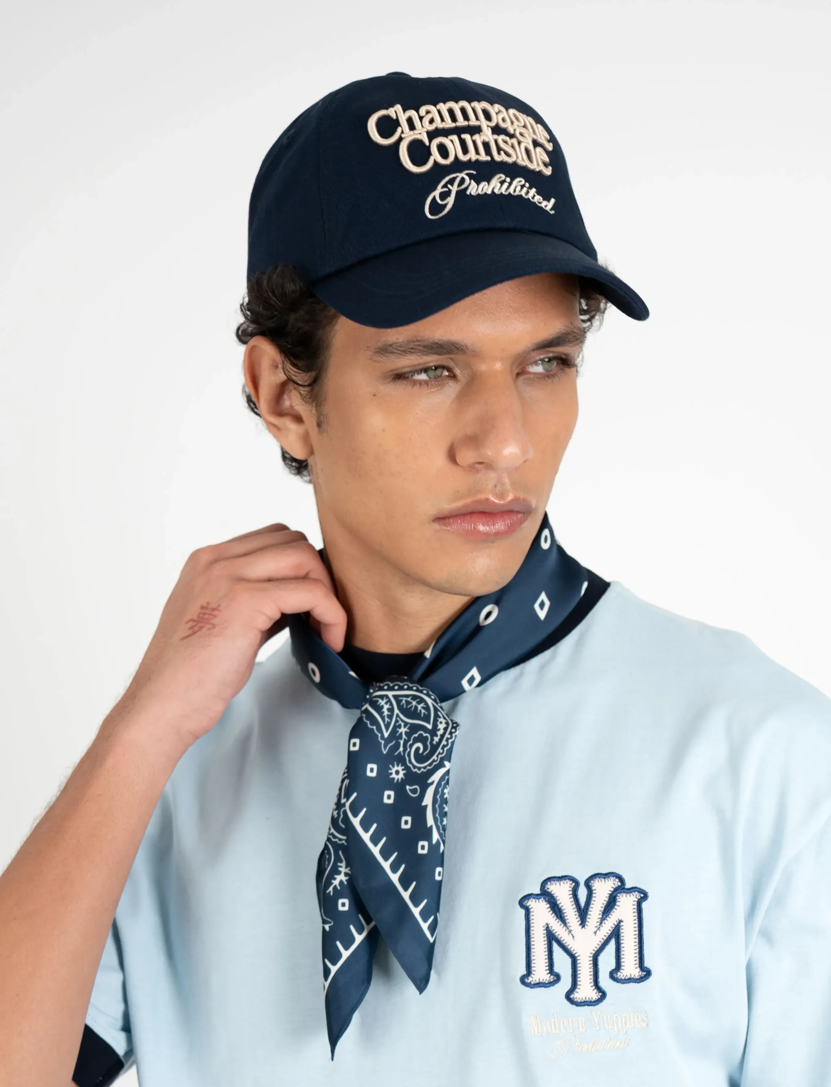 Prohibited Champagne Courtside Cap, One Size, Headwear, Marineblau - Caps, Männerswear