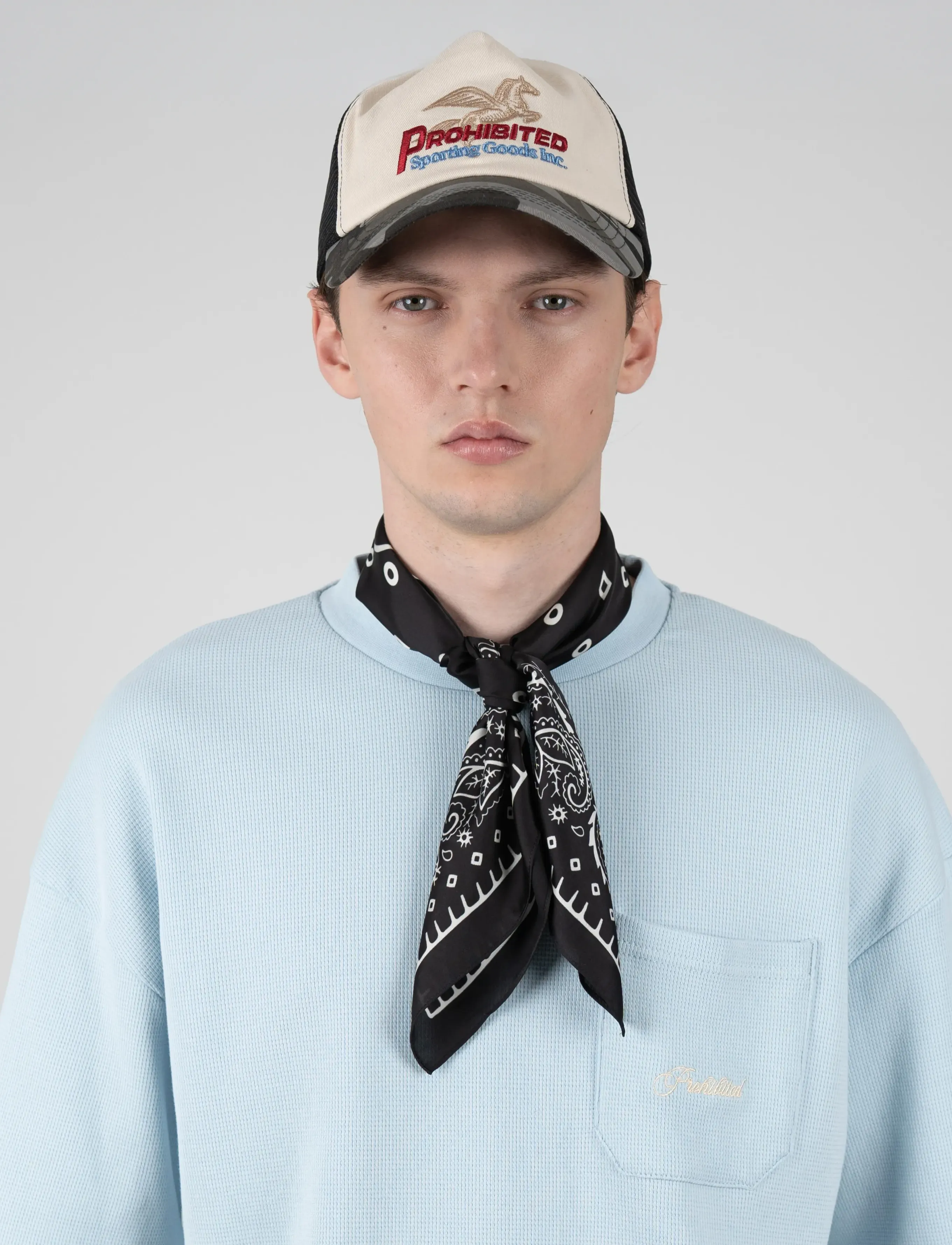 Prohibited Scarf, One Size, Scarves, Schwarz - Lightweight Männerswear