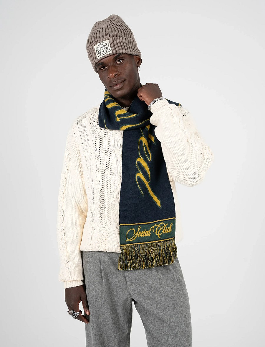Prohibited - Clubhouse Jaquard Scarf Navy - Écharpes d'hiver - navy - 4