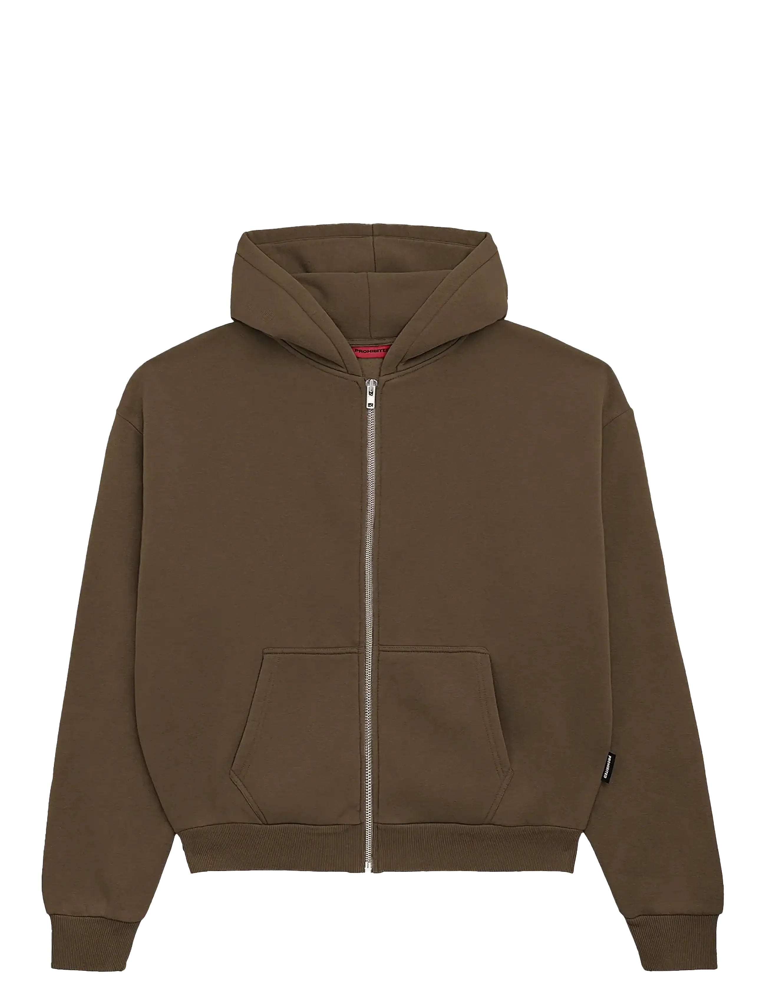PROHIBITED Oversized Zip-Hoodie Braun - L - Damen