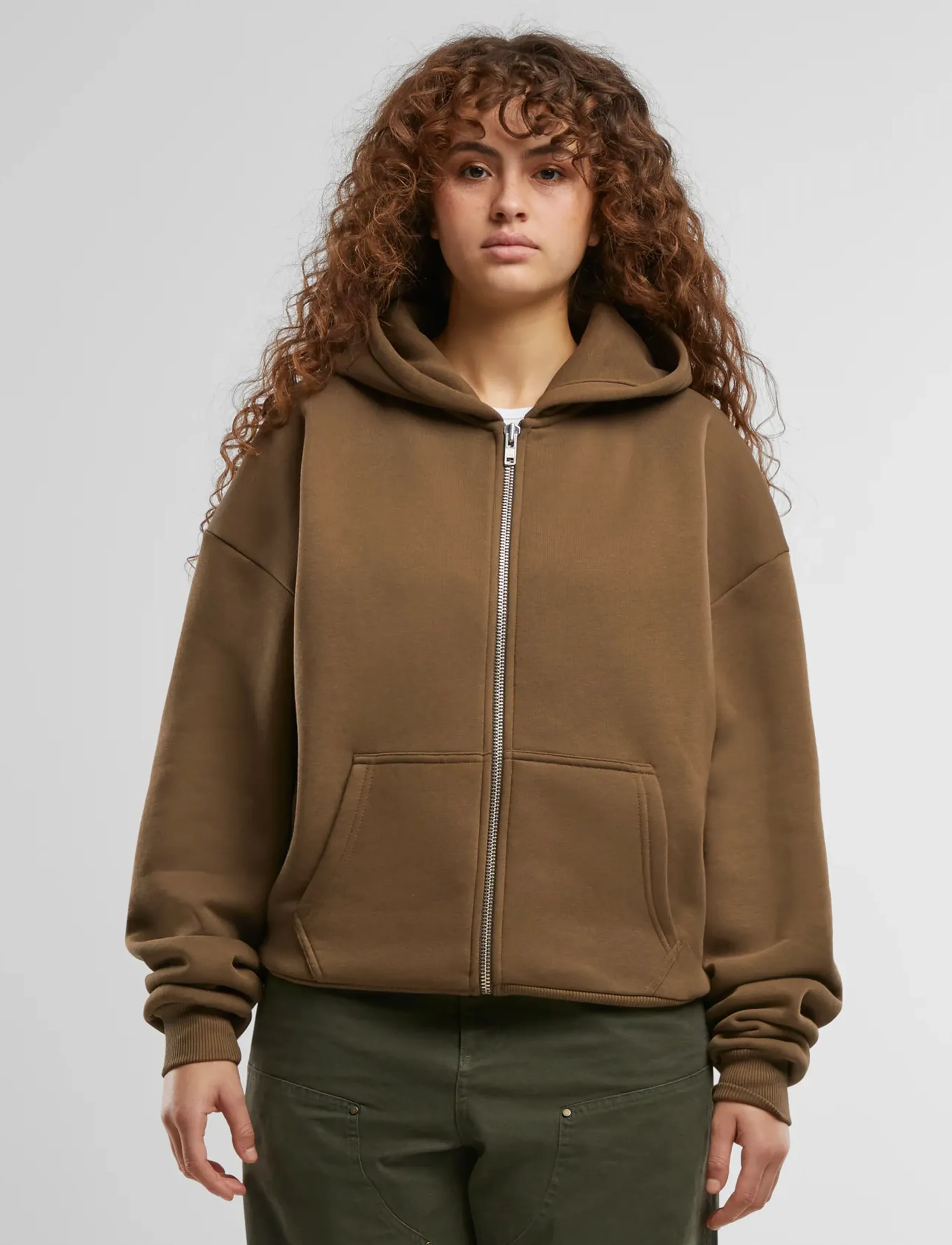 Prohibited - Oversized Zip-Hoodie - mokka - 3