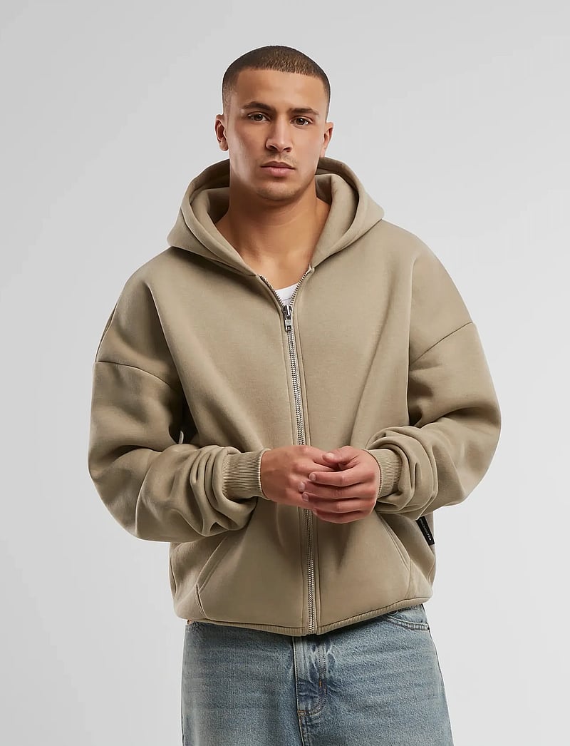 Prohibited - Oversized Zip-Hoodie - hoodies - sand - 0