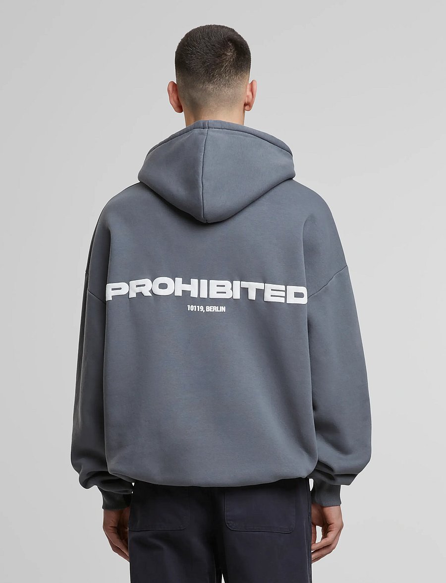 Prohibited - 10119 Hoodie - kapuzenpullover - grey (stone washed) - 5