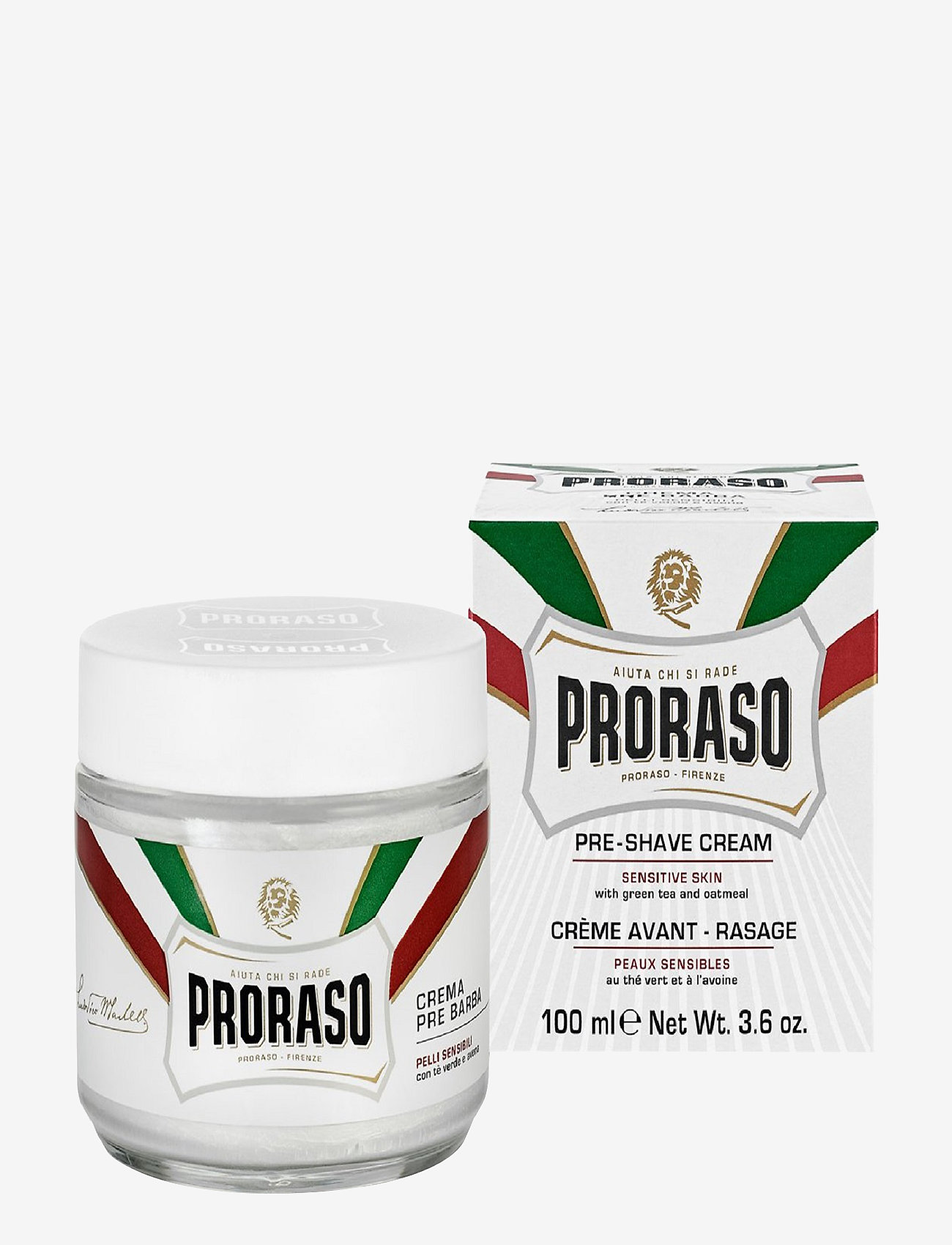 Proraso - Proraso Pre-Shave Cream Sensitive Green Tea 100 ml - barbergels - no colour - 1
