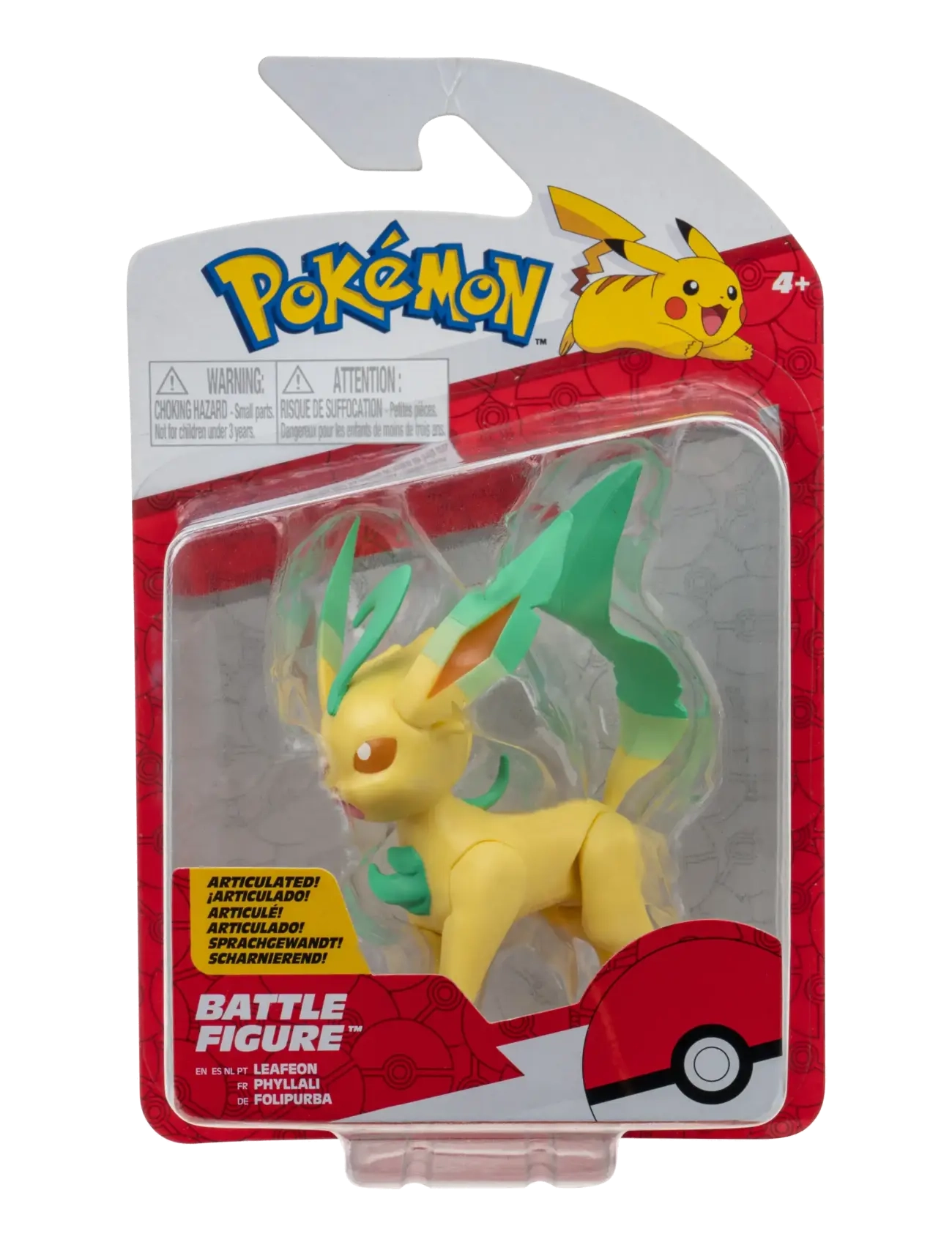 Pokemon Battle Figure Leafeon, Børn, Action Figures, Gul, Str: ONE SIZE