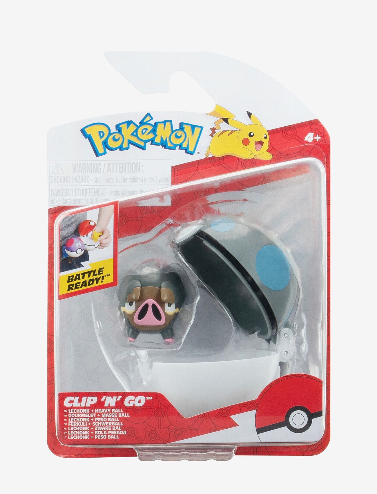 Pokemon - POKEMON CLIP N GO LECHONK WITH HEAVY BALL - lekesett - multi colour - 0