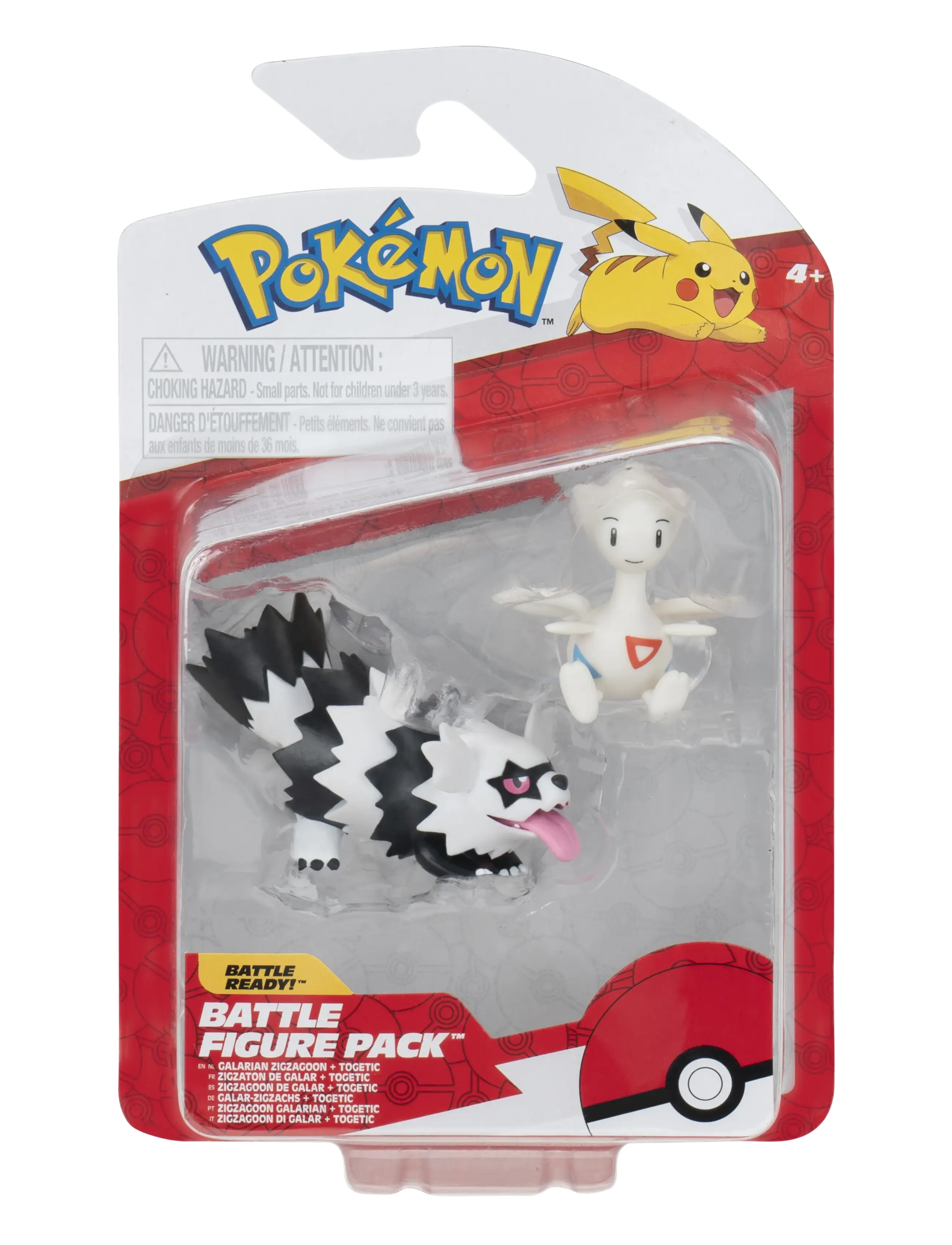 Pokemon Battle Figure Galarian Zigzagoon & Togetic, Børn, Movies & Fairy Tale Characters, Multi/mønstret, Str: ONE SIZE