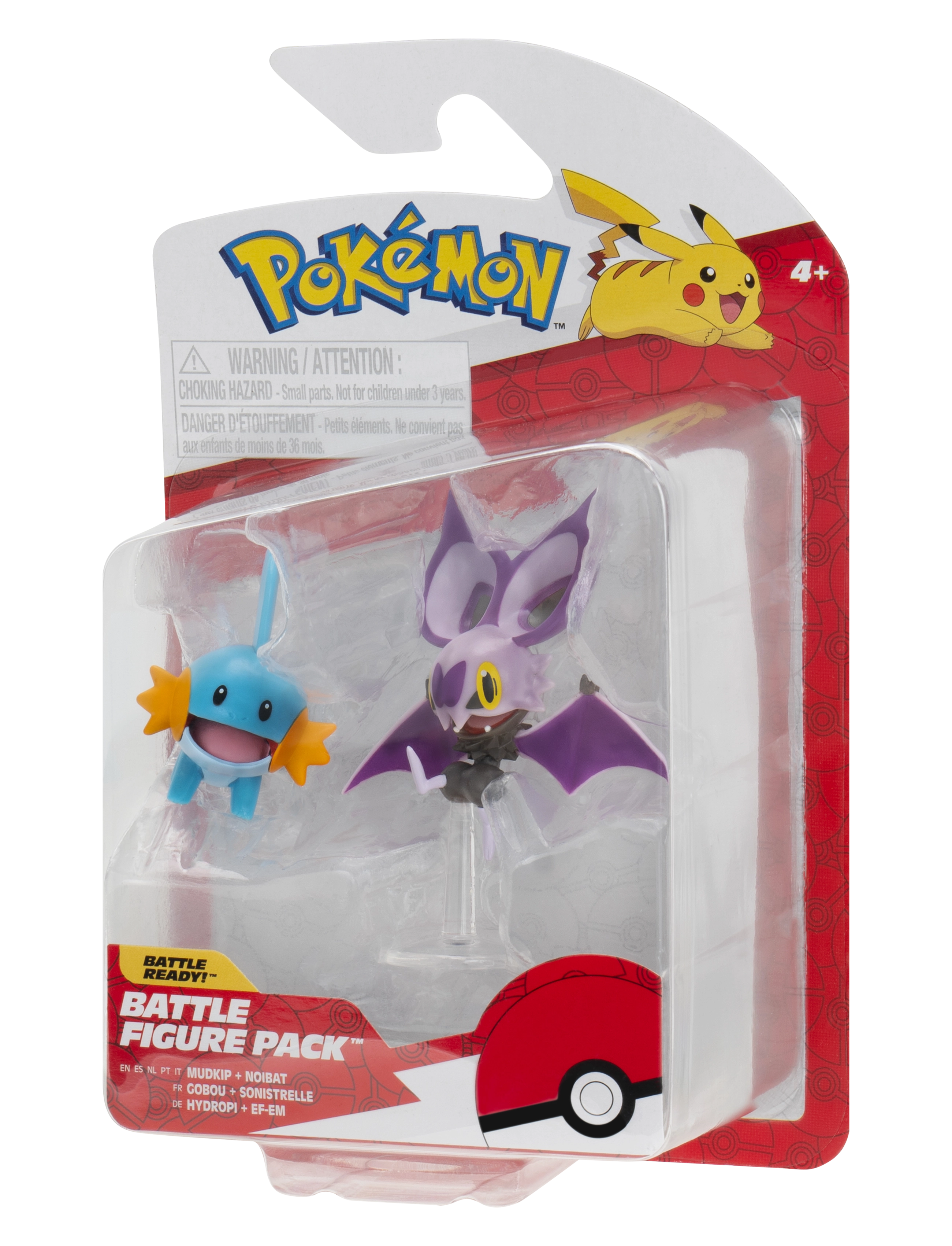 Pokemon Battle Figure Noibat And Mudkip, Børn, Movies & Fairy Tale Characters, Multi/mønstret, Str: ONE SIZE