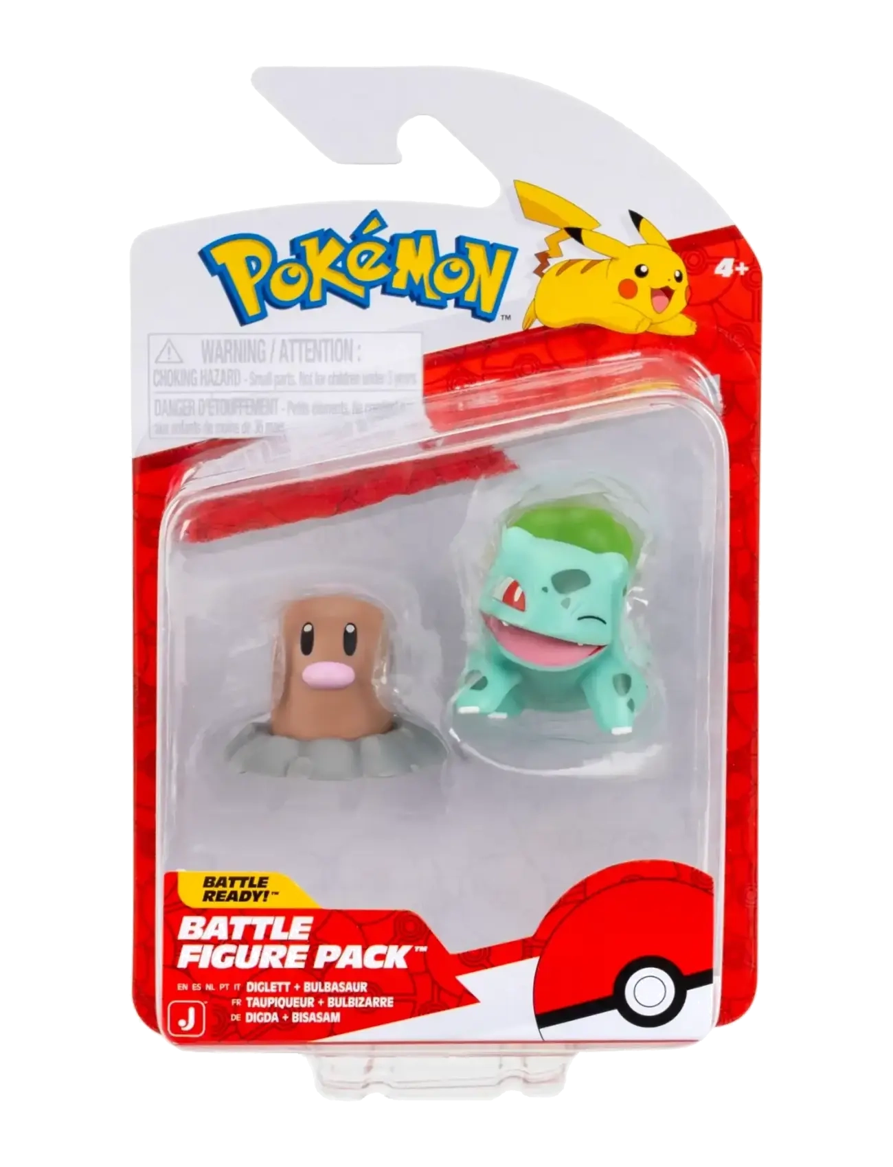 Pokemon Battle Figure Diglett/Bulbasaur, Børn, Action Figures, Brun, Str: ONE SIZE