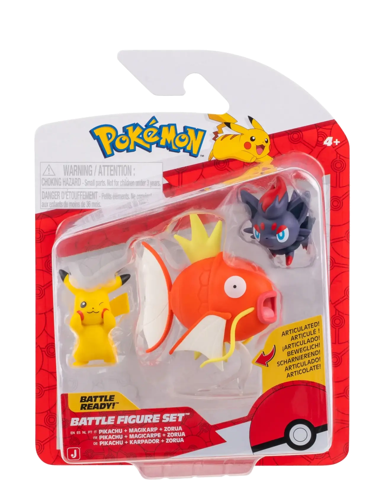 Pokemon Battle Figure 3 Pk Pikachu/Magikarp/Zorua, Børn, Action Figures, Multi/mønstret, Str: ONE SIZE