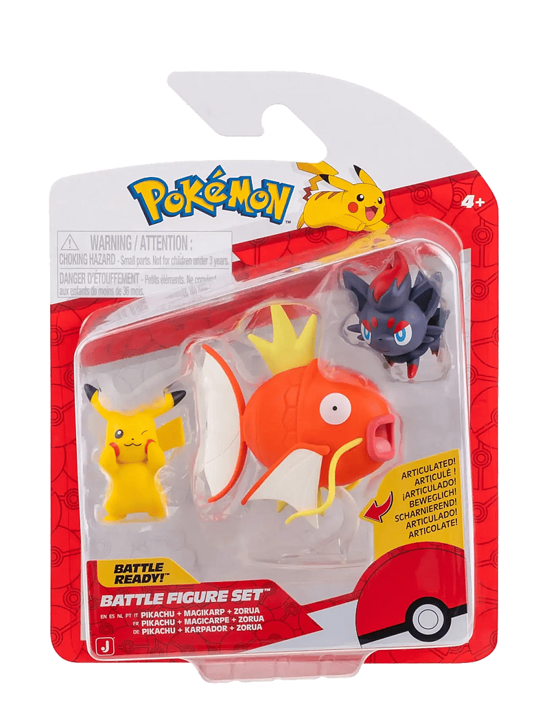 Pokemon - POKEMON BATTLE FIGURE 3 PK PIKACHU/MAGIKARP/ZORUA - actionfigurer - multi colour - 0