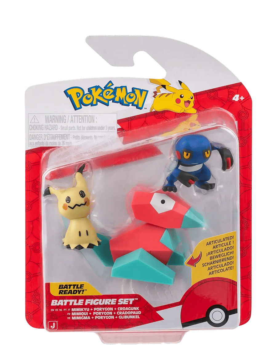 Pokemon - POKEMON BATTLE FIGURE 3 PK MIMIKYU/PORYGON/CROAGUN - hasarfígúrur - multi colour - 0