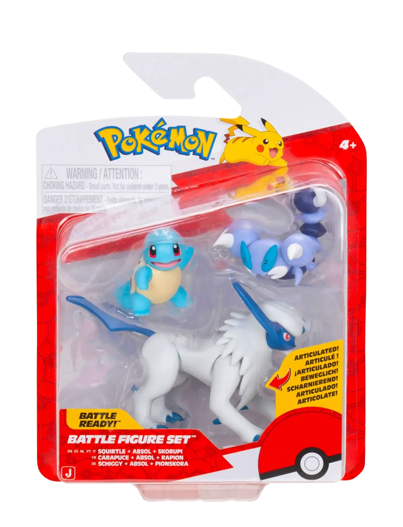 Pokemon Pokemon Battle Figure 3 Pk Squirtle/Absol/Skorupi, One Size, Multi/patterned, Legesæt Og Actionfigurer > Actionfigurer, Børn