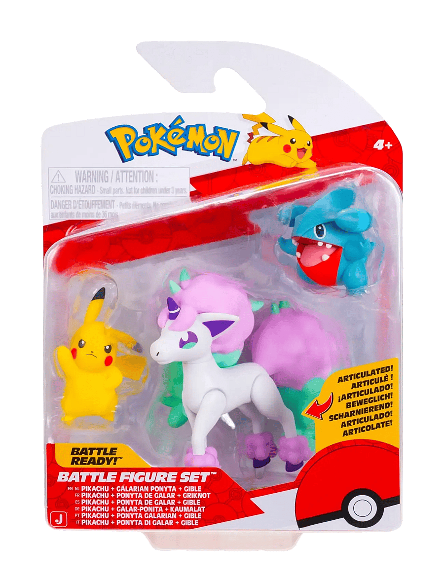 Pokemon - POKEMON BATTLE FIGURE 3 PK PIKACHU/GIBLE/PONYTA - legesæt - multi colour - 1