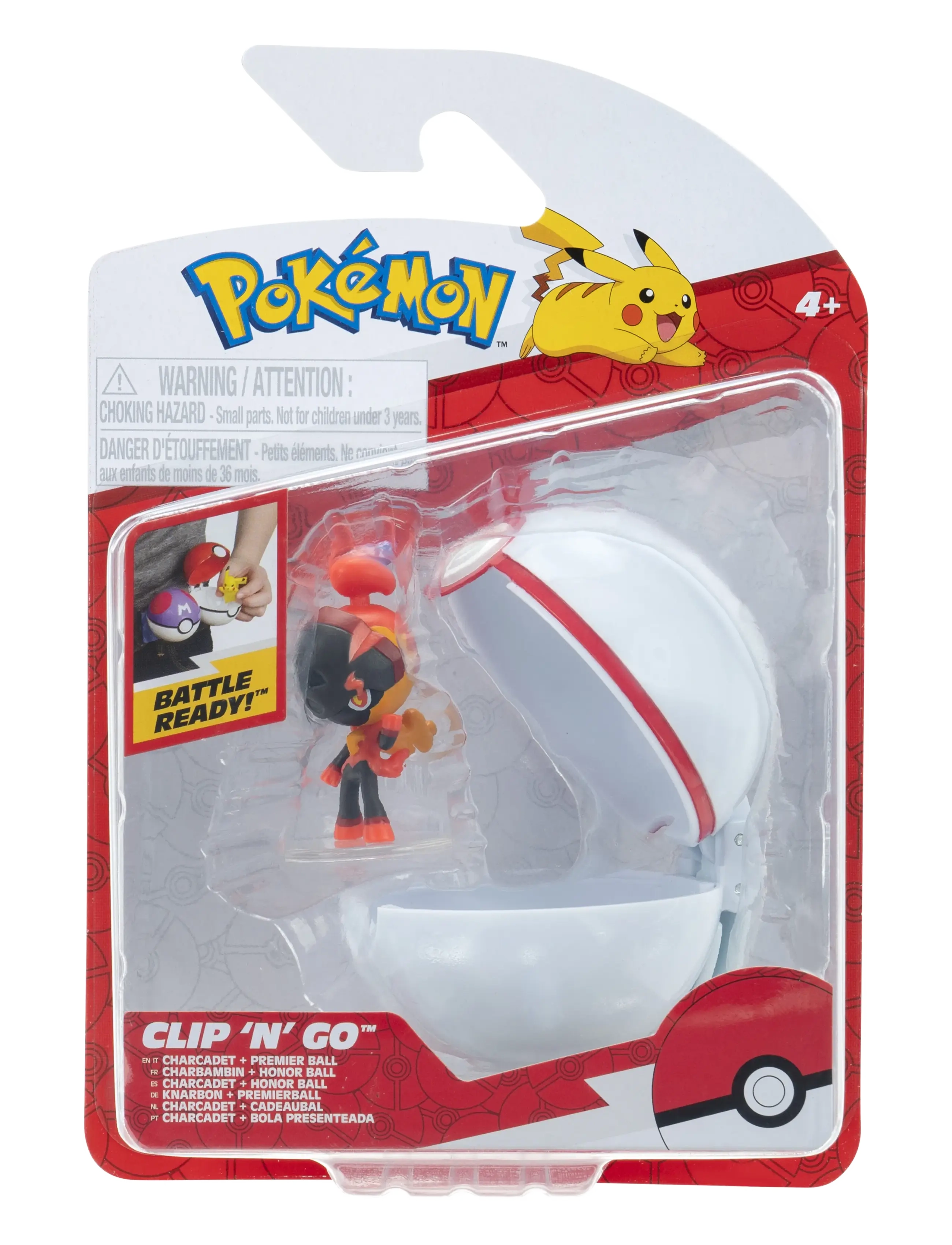 Pokemon Clip N Go Charcadet W Premier Ball, Børn, Action Figures, Multi/mønstret, Str: ONE SIZE