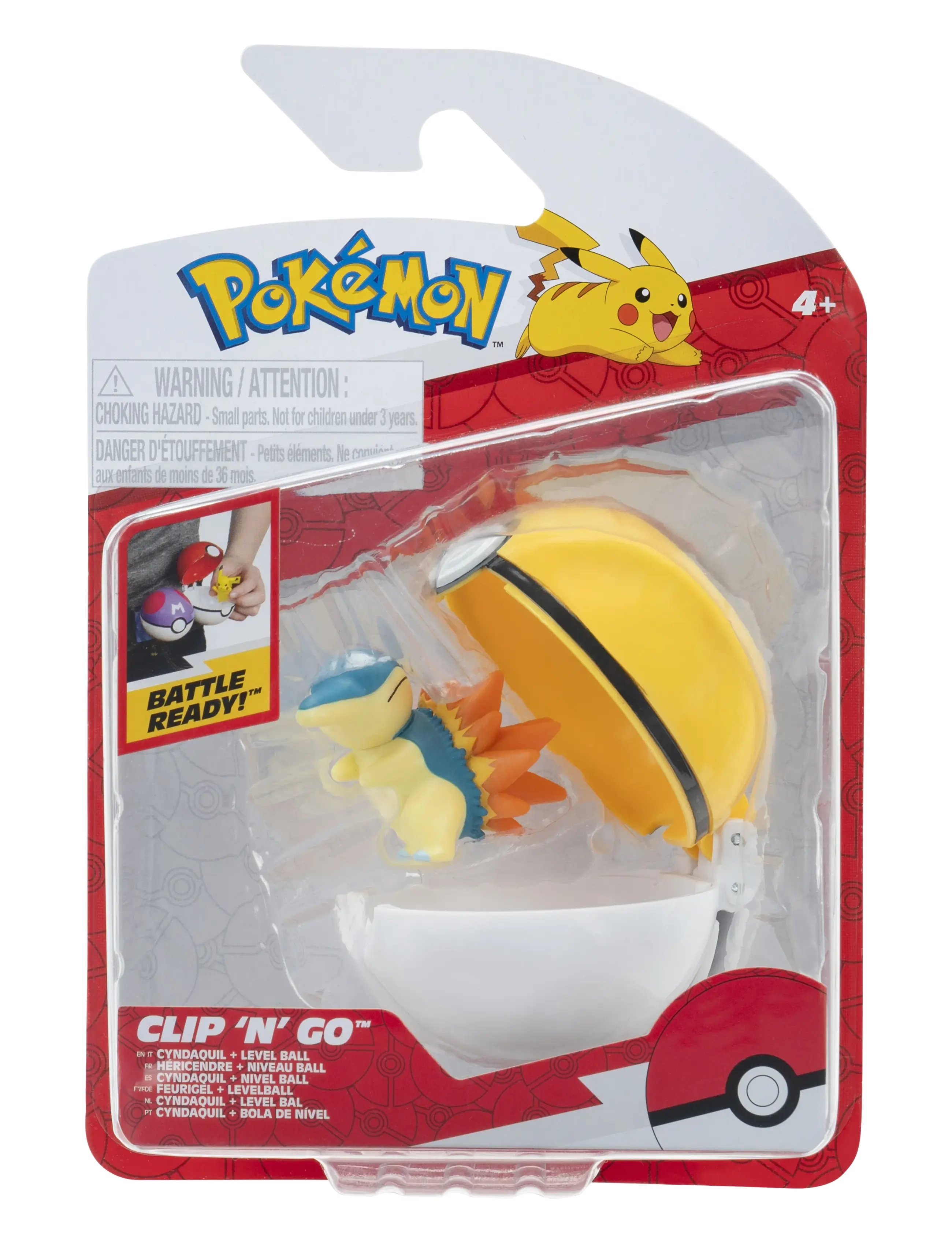 POKEMON CLIP N GO CYNDAQUIL WITH LEVEL BALL - MULTI COLOUR