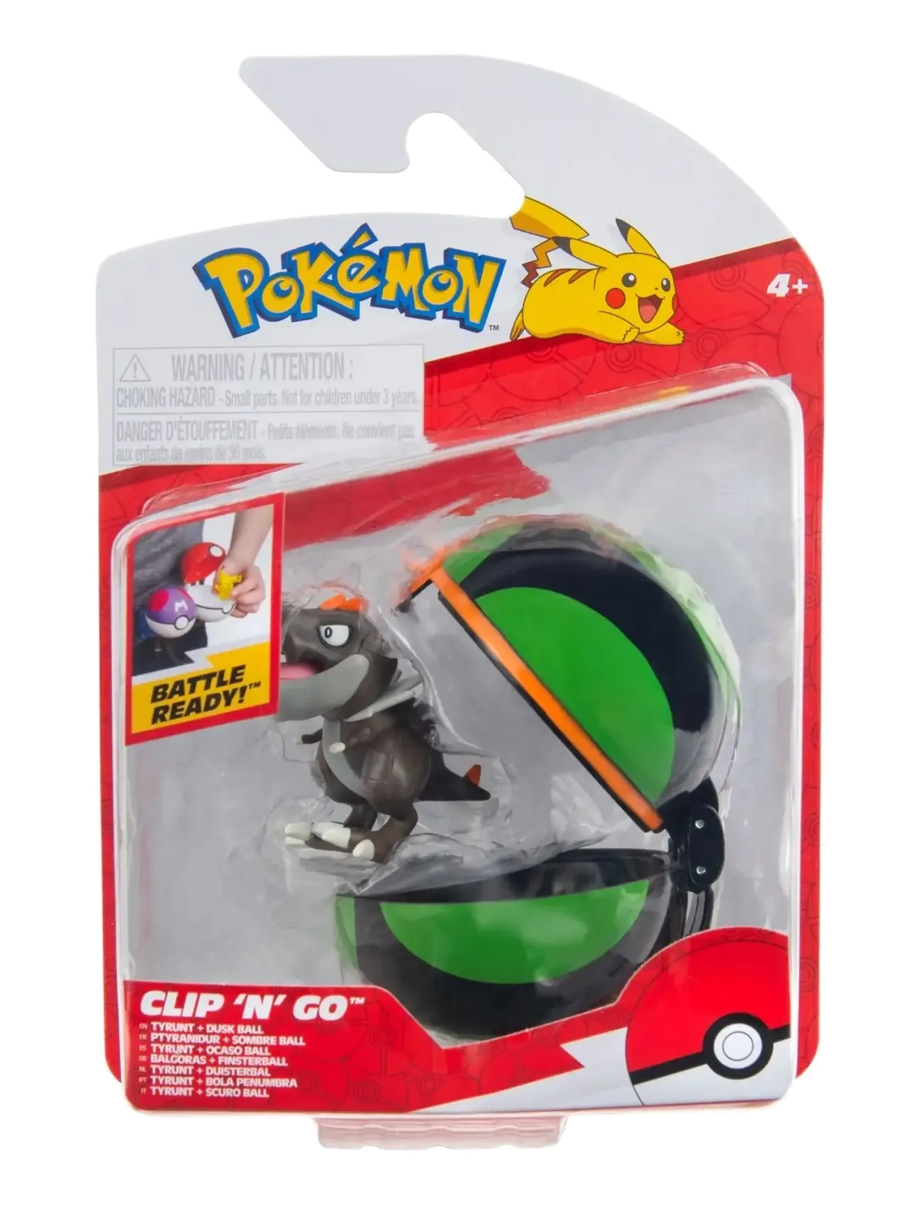 Pokemon Clip N Go Tyrunt With Dusk Ball, Børn, Play Sæt, Multi/mønstret, Str: ONE SIZE