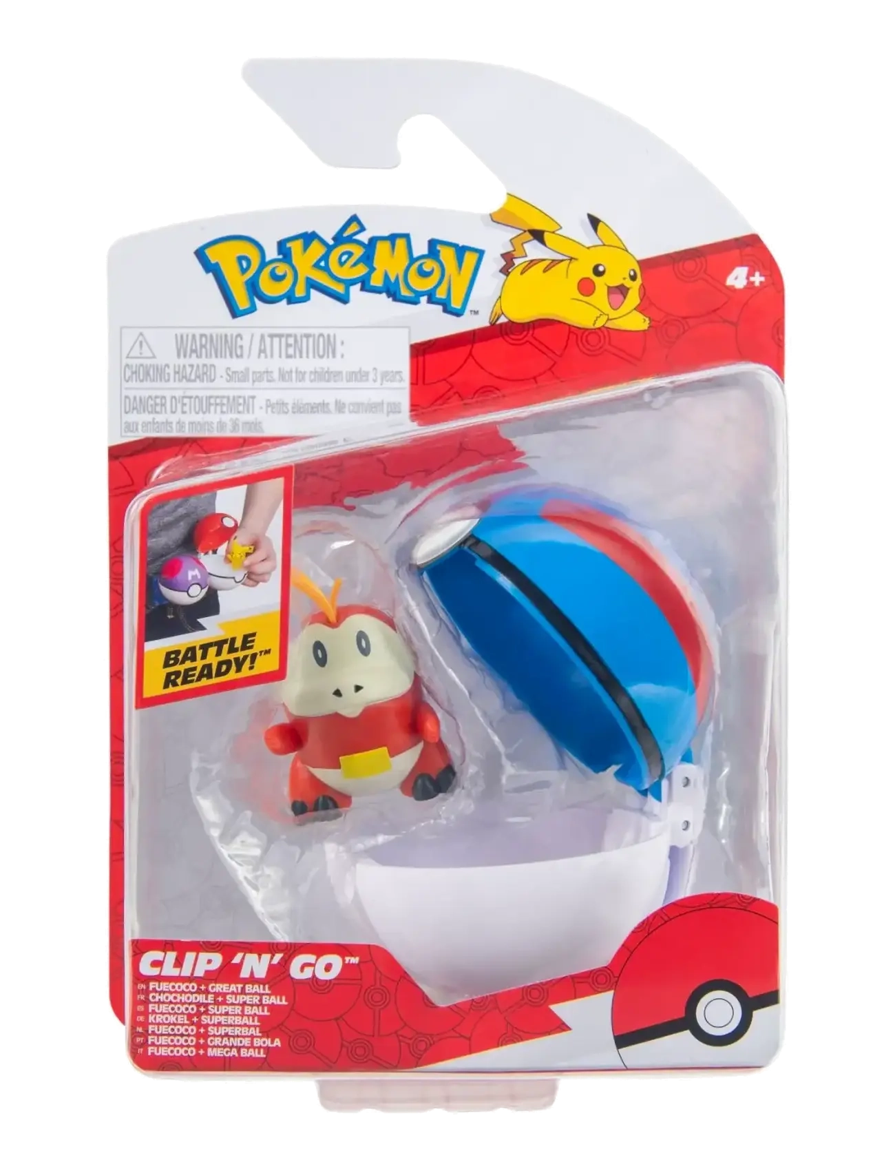 Pokemon Clip N Go Fuecoco With Great Ball, Børn, Play Sæt, Multi/mønstret, Str: ONE SIZE