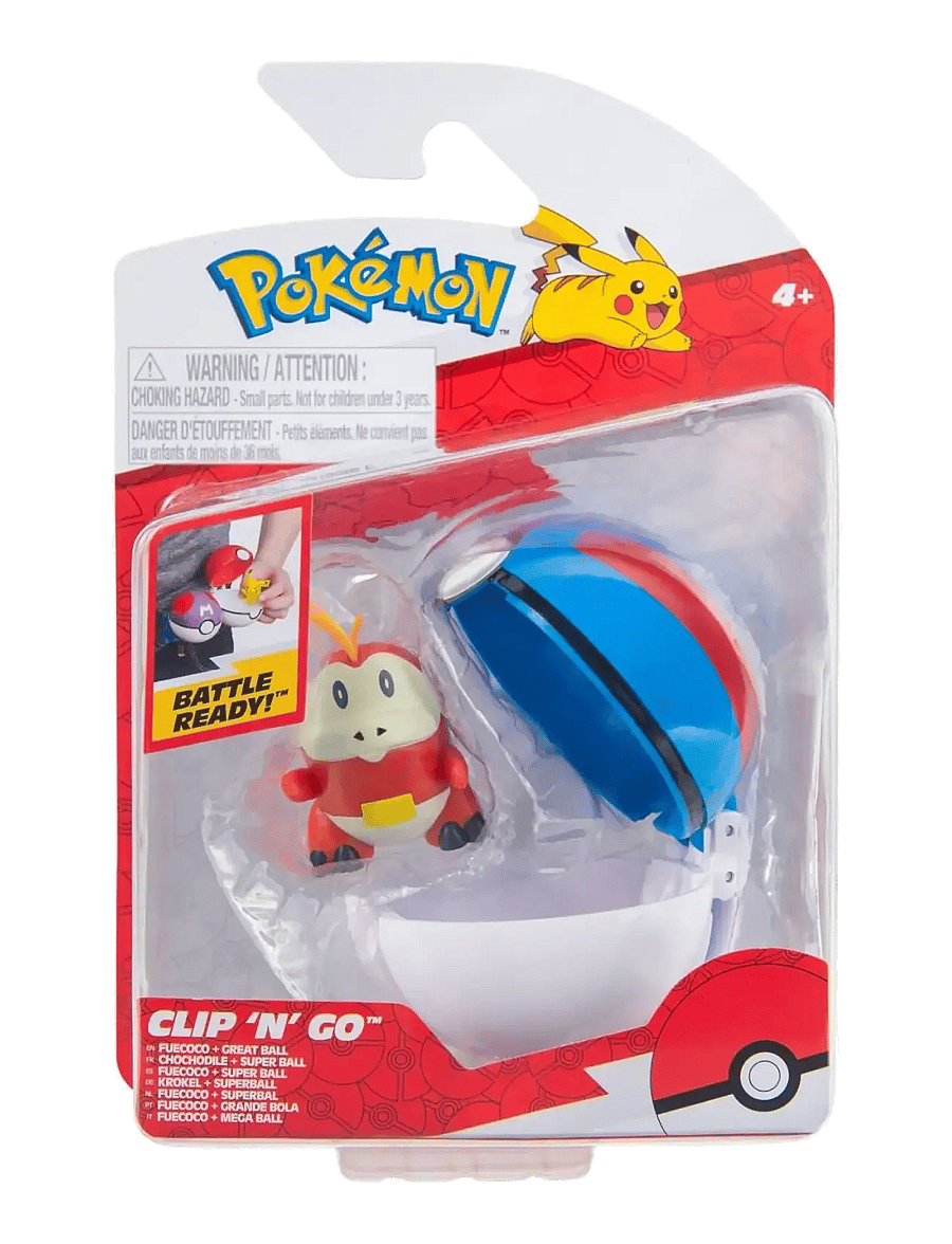 Pokemon - POKEMON CLIP N GO FUECOCO WITH GREAT BALL - legesæt - multi colour - 0