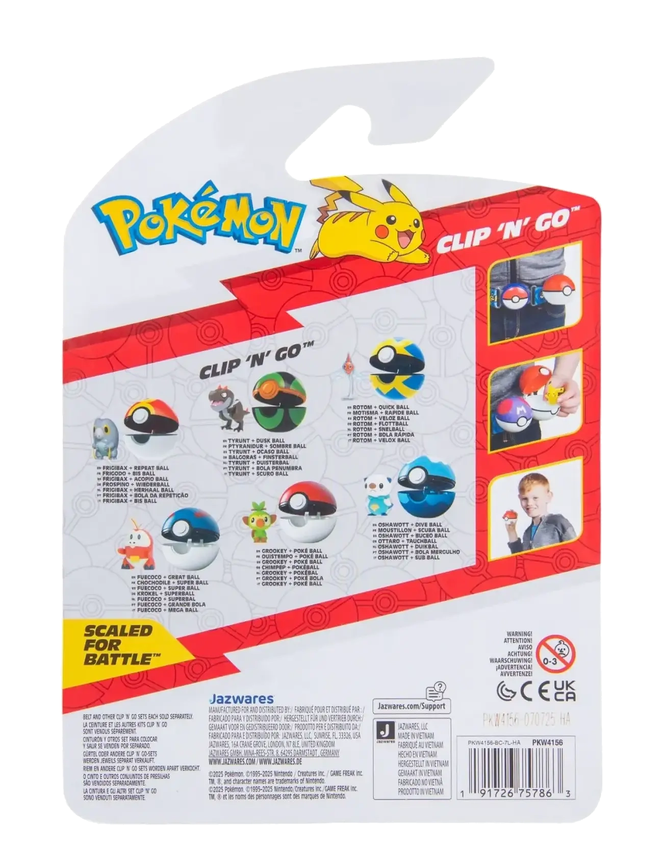 Pokemon - POKEMON CLIP N GO FUECOCO WITH GREAT BALL - legesæt - multi colour - 1