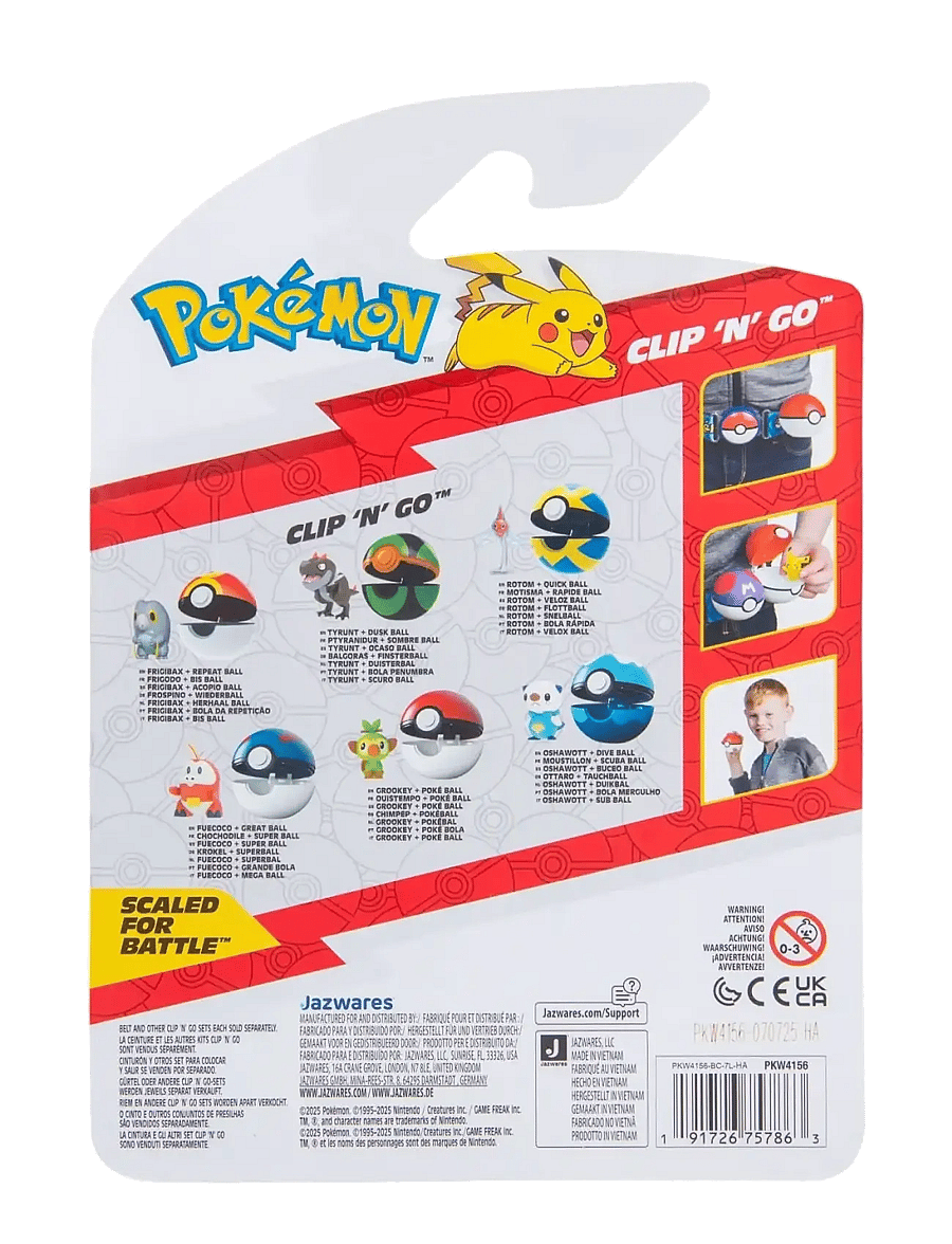 Pokemon - POKEMON CLIP N GO FUECOCO WITH GREAT BALL - legesæt - multi colour - 1