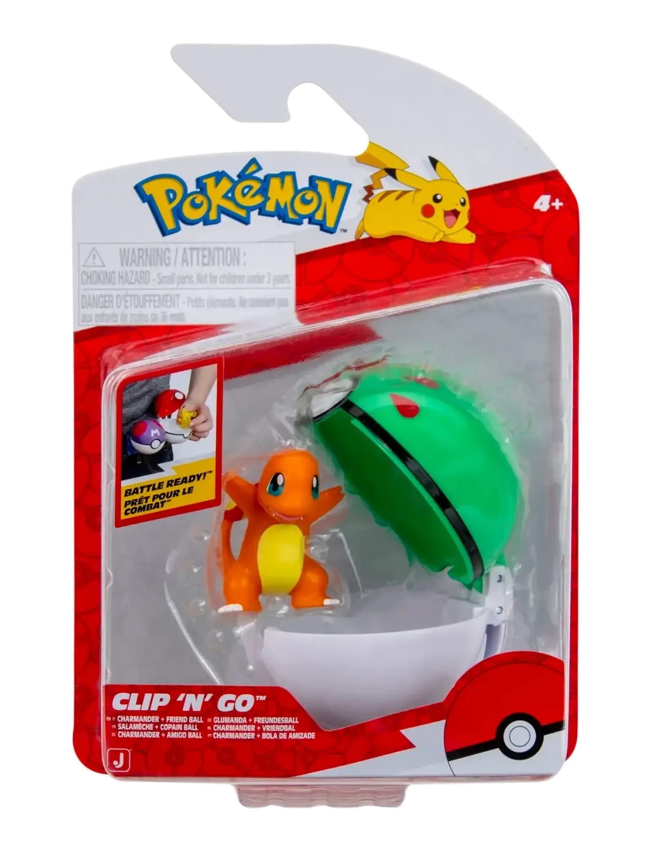 Pokemon POKEMON CLIP N GO CHARMANDER WITH FRIEND BALL - 4 for 3 - MULTI COLOUR / orange