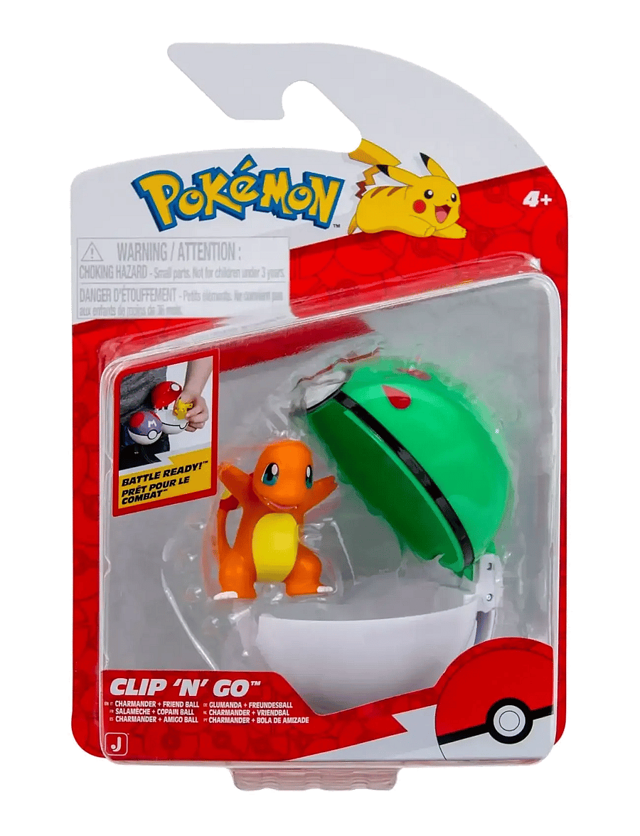 Pokemon - POKEMON CLIP N GO CHARMANDER WITH FRIEND BALL - kvikmynda- og ævintýrapersónur - multi colour - 0