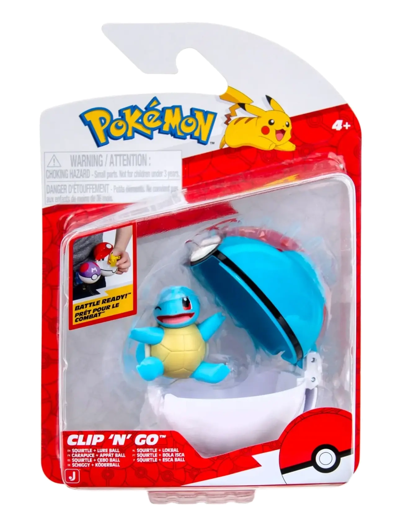 Pokemon Clip N Go Squirtle With Lure Ball, Børn, Movies & Fairy Tale Characters, Blå, Str: ONE SIZE