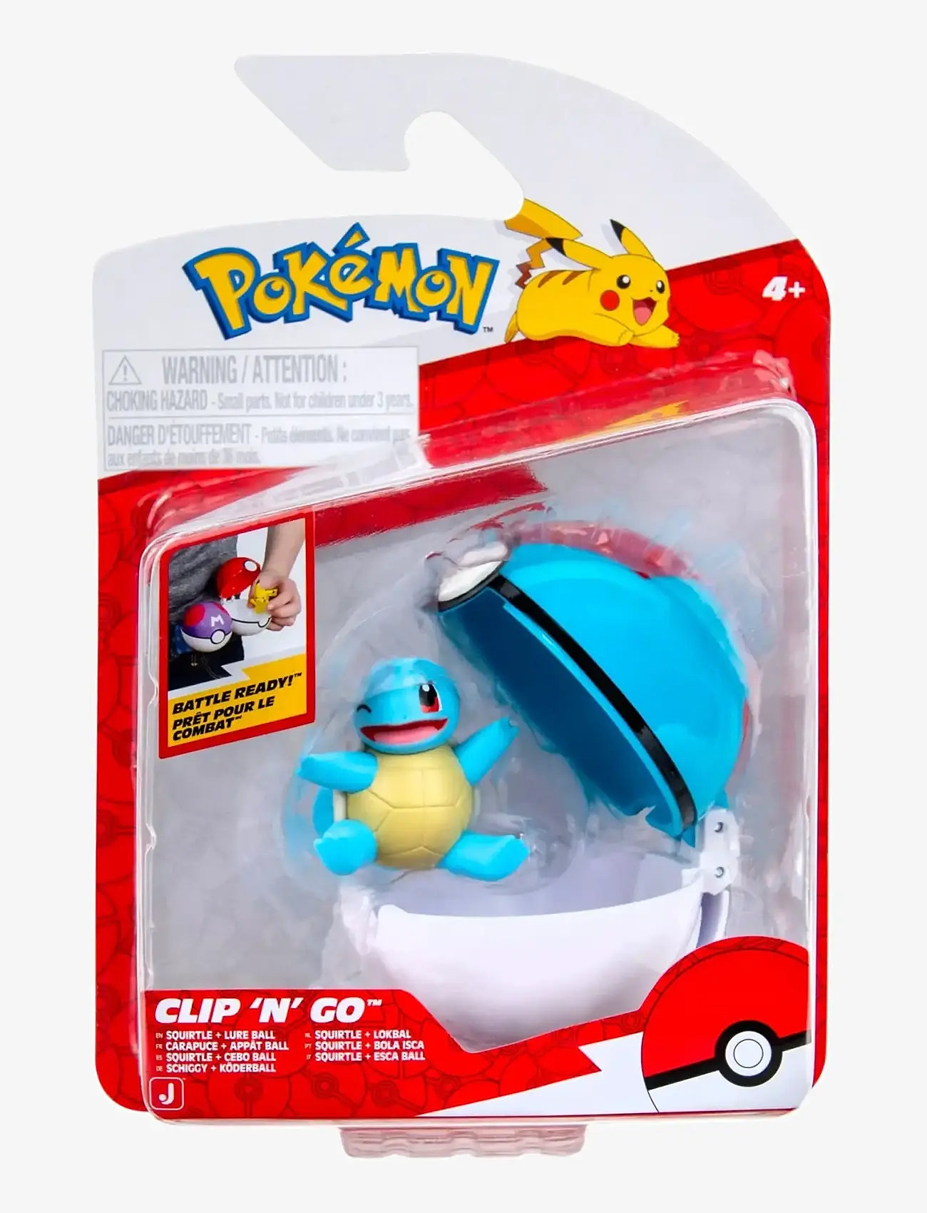 Pokemon - POKEMON CLIP N GO SQUIRTLE WITH LURE BALL - legesæt - multi colour - 0