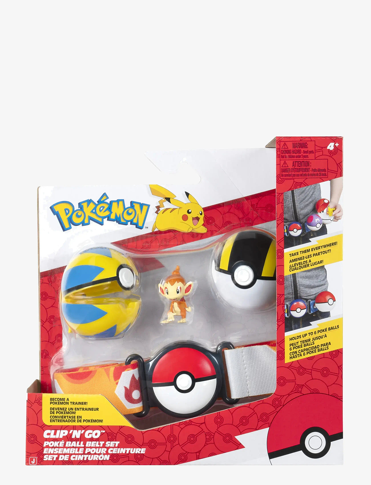 Pokemon - POKEMON CLIP N GO BELT SET CHIMCHAR - leksakssets & figurer - multi colour - 0