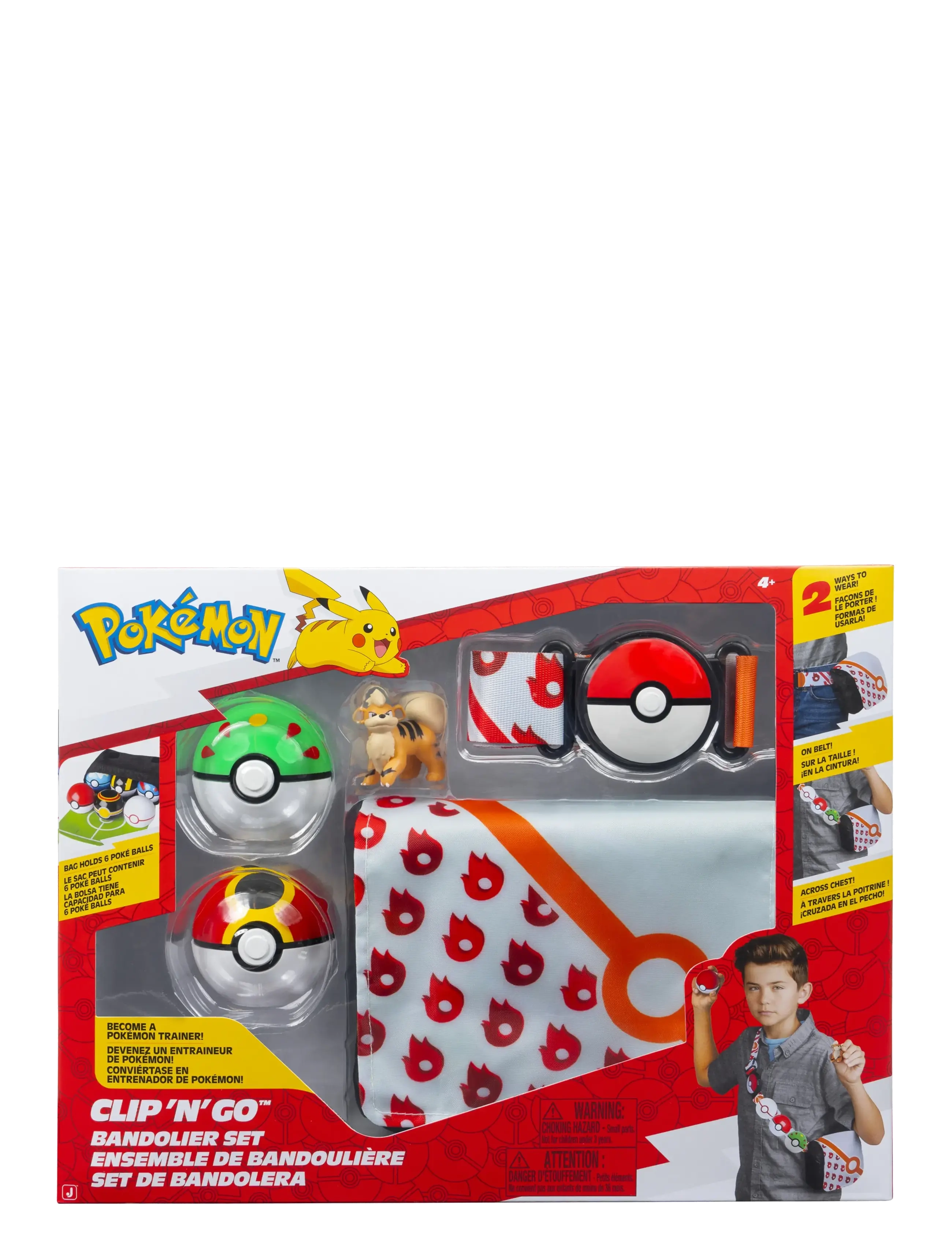 Pokemon Clip N Go Bandolier Set Growlithe, Børn, Play Sæt, Multi/mønstret, Str: ONE SIZE