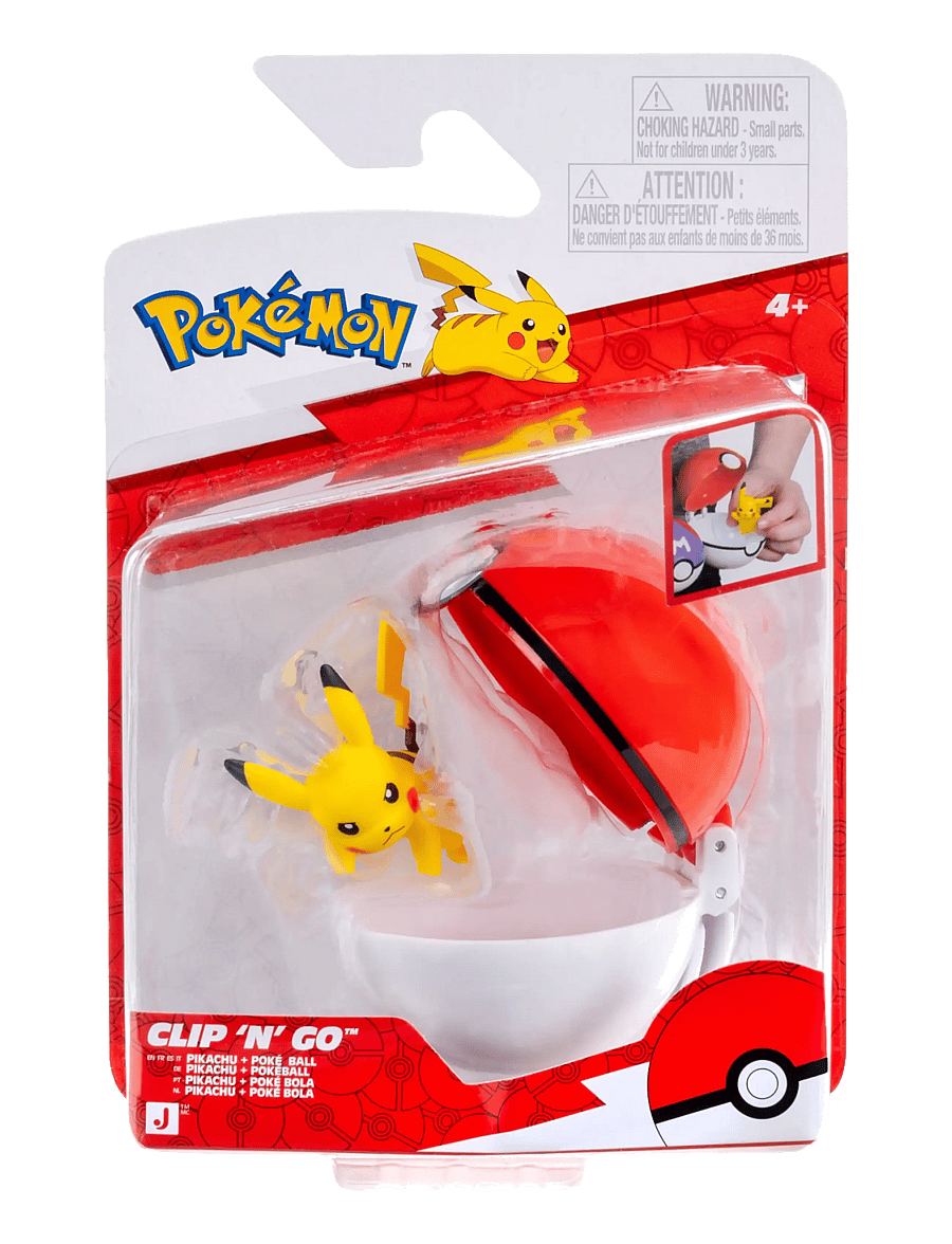 Pokemon - POKEMON CLIP N GO PIKACHU WITH POKE BALL - lekset - multi colour - 0
