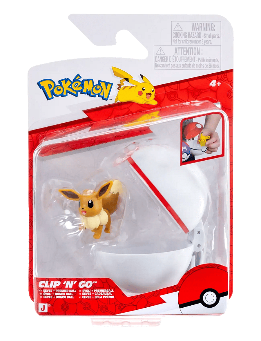 Pokemon - POKEMON CLIP N GO EEVEE WITH PREMIER BALL - actionfigurer - multi colour - 0