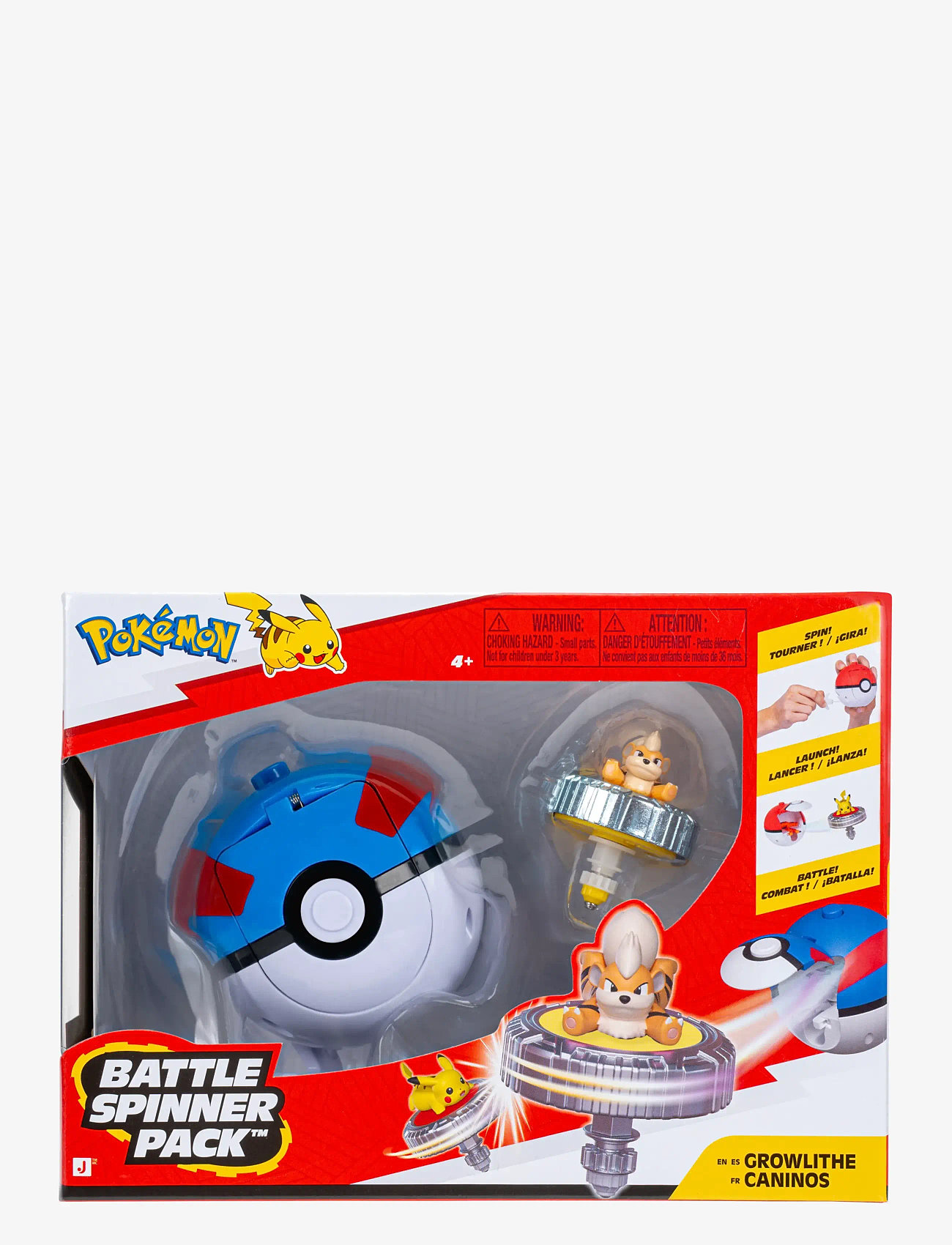 Pokemon - POKEMON BATTLE SPINNER GROWLITHE WITH GREAT BALL - film- & eventyrsfigurer - multi colour - 0